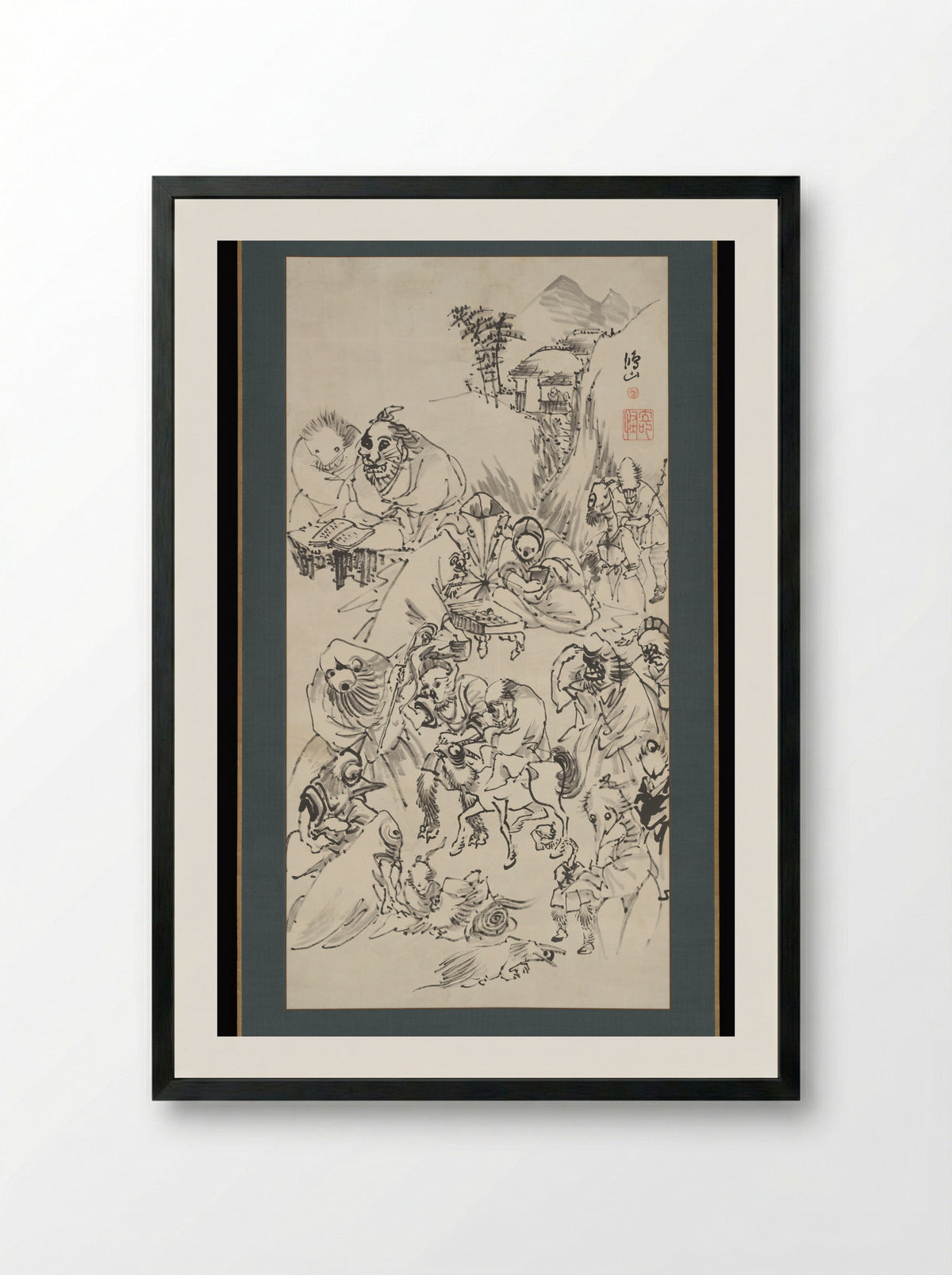 Demons and Monsters - Takai Kōzan - Framed Print Black