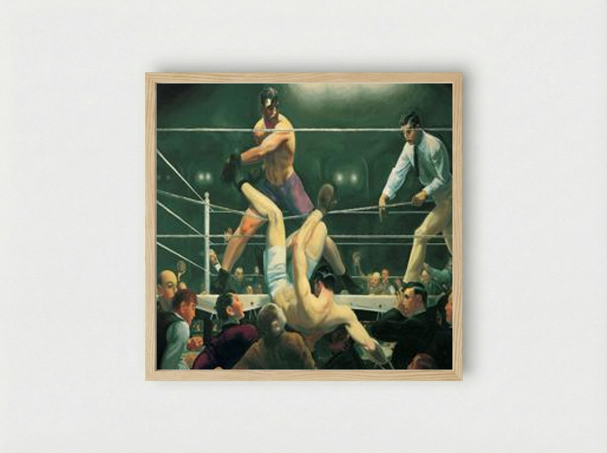 Dempsey and Firpo - George Bellows - Framed Print Wood