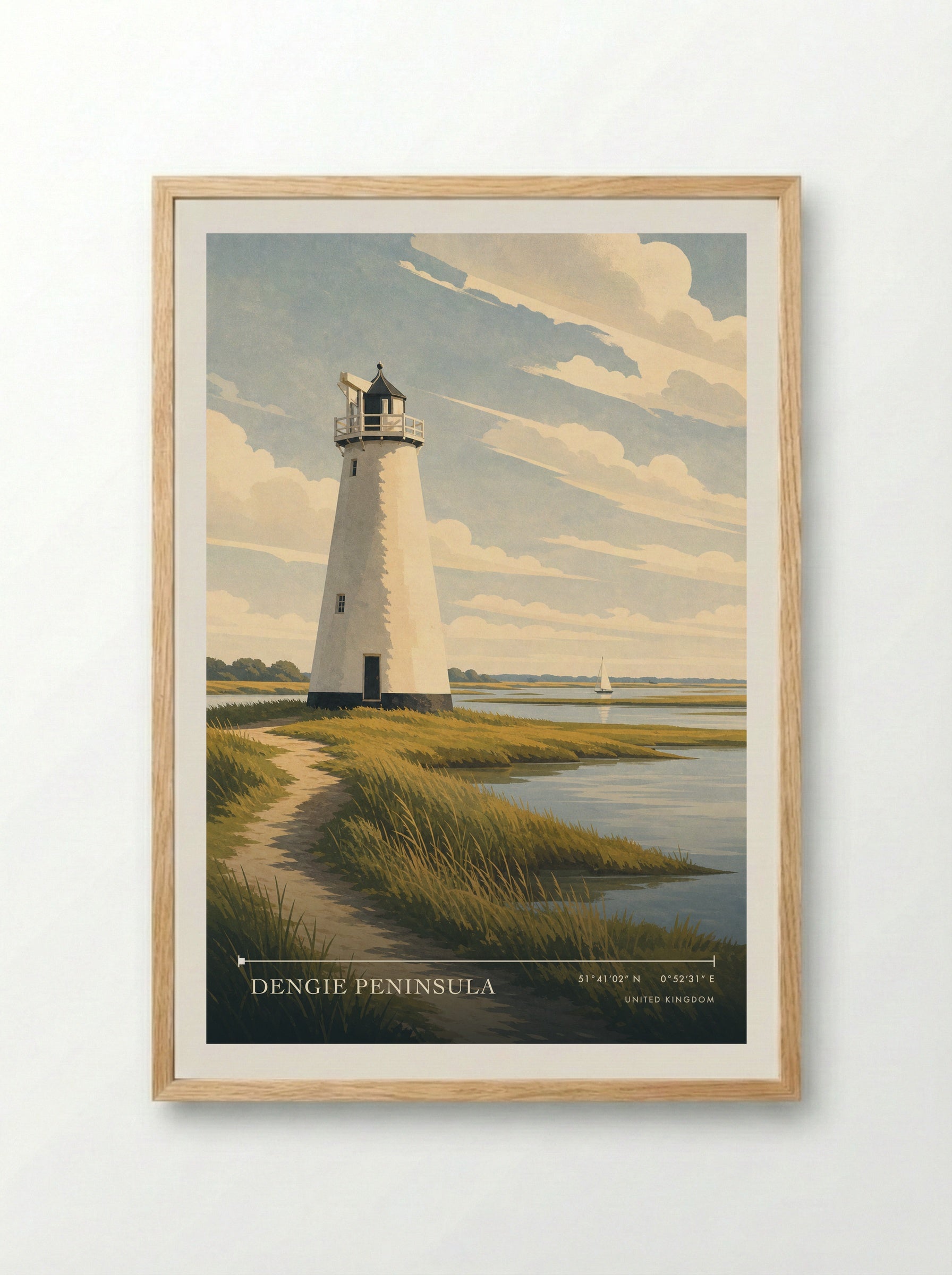 Dengie Peninsula United Kingdom Travel Poster - Framed Print Wood