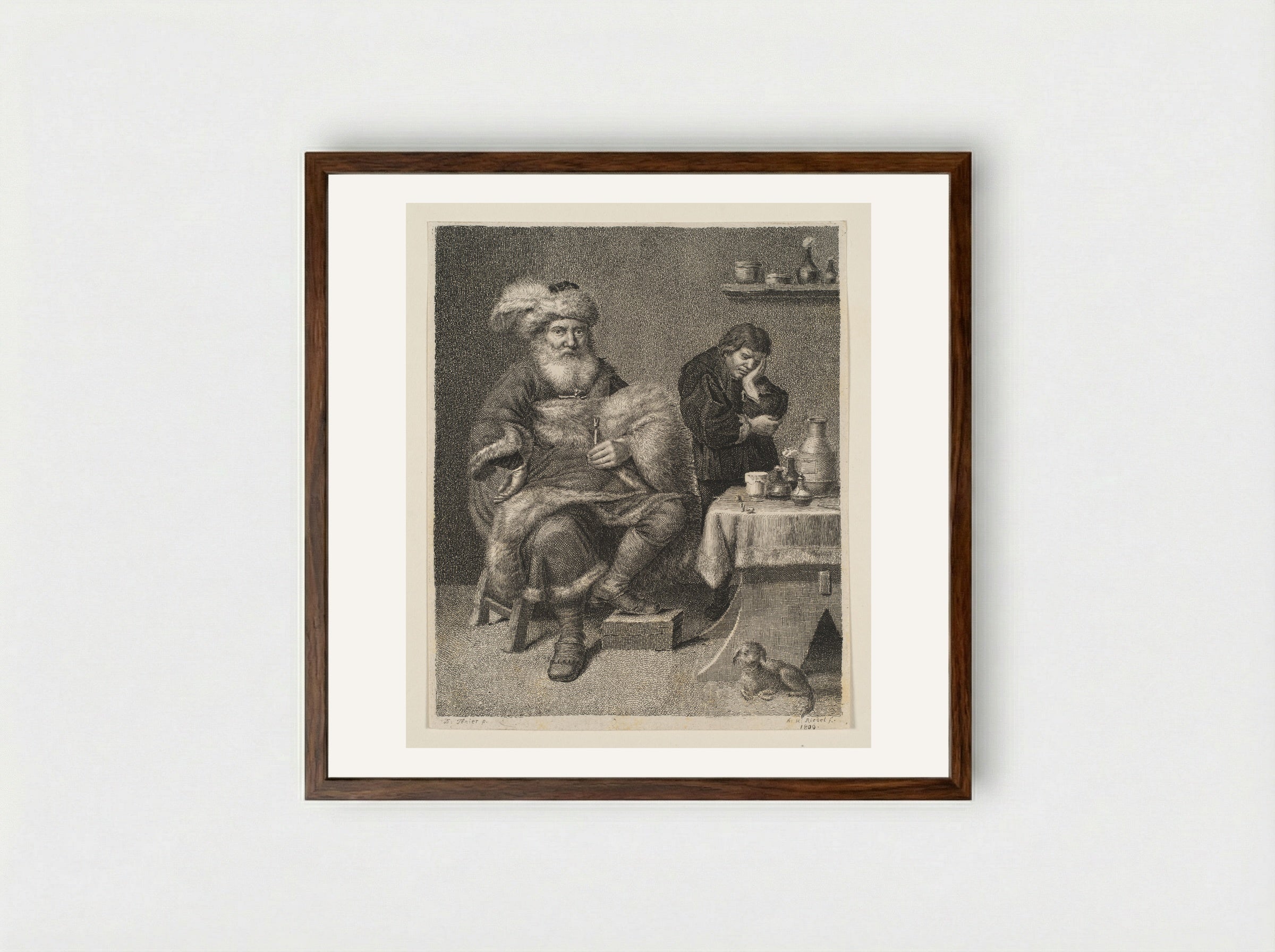 Dentist - Anton Heinrich Riedel - Framed Print Dark Wood