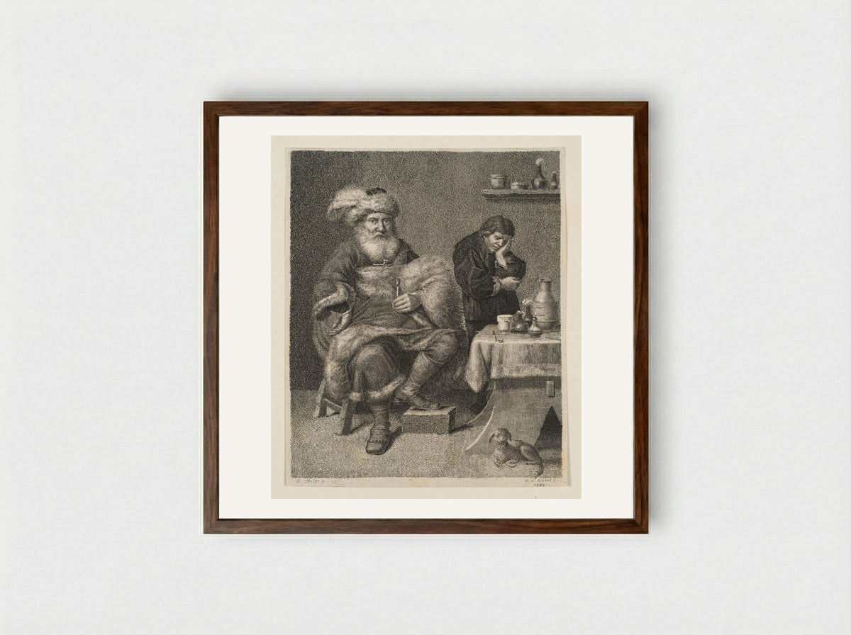 Dentist - Anton Heinrich Riedel - Framed Print Dark Wood