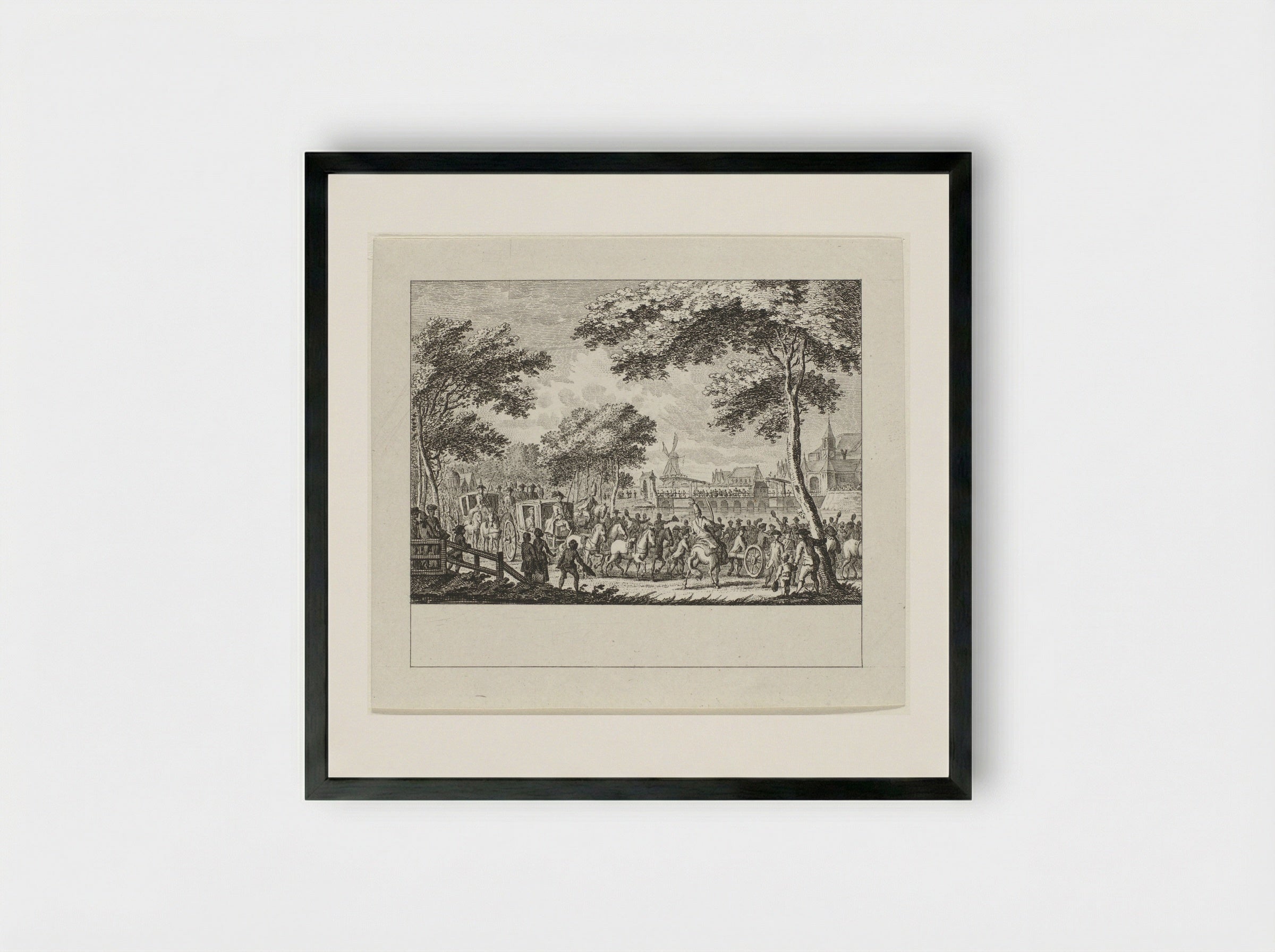 Departure of the Prussians from Amsterdam - Cornelis Brouwer - Framed Print Black
