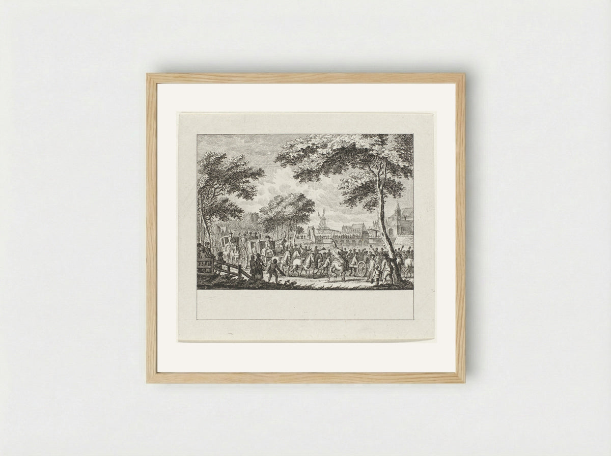 Departure of the Prussians from Amsterdam - Cornelis Brouwer - Framed Print Wood