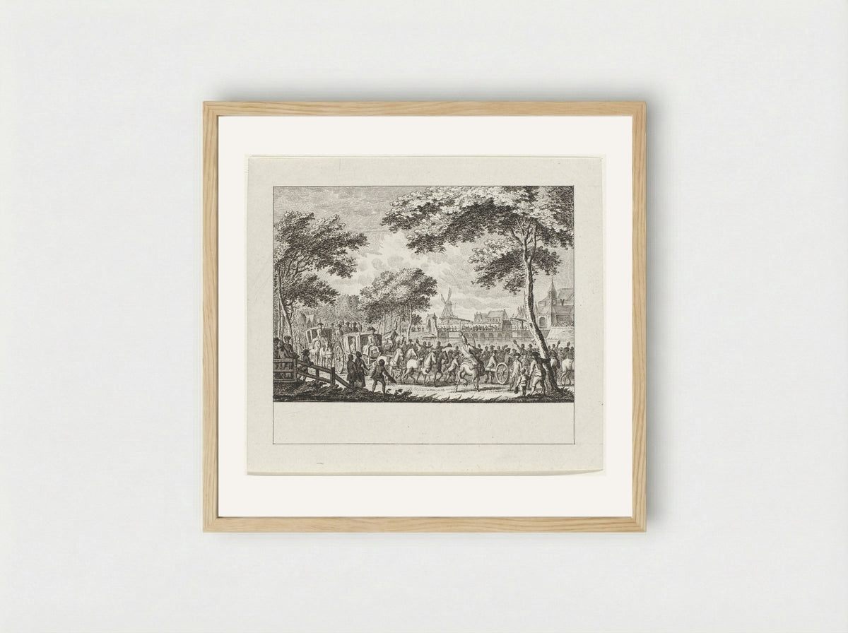 Departure of the Prussians from Amsterdam - Cornelis Brouwer - Framed Print Wood
