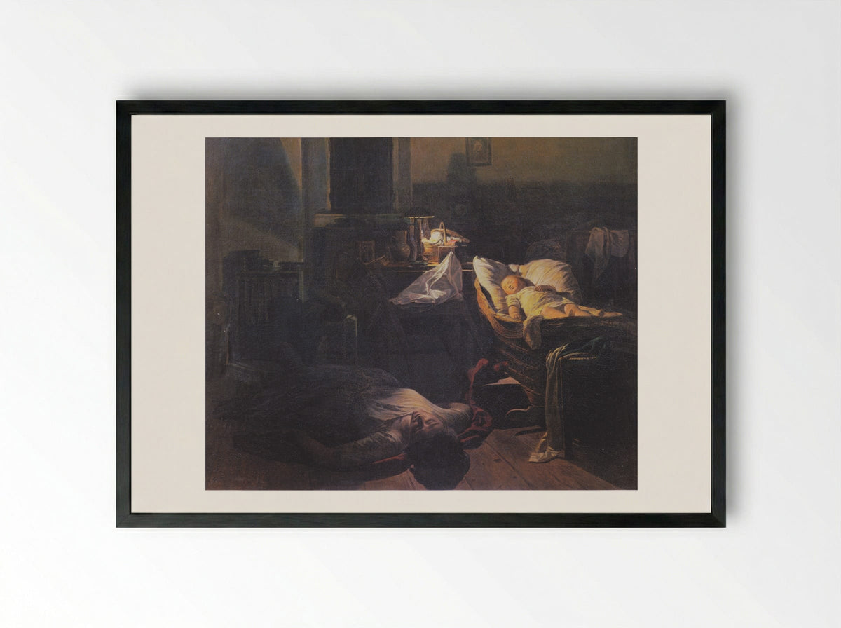 Depleted Power - Ferdinand Georg Waldmüller - Framed Print Black