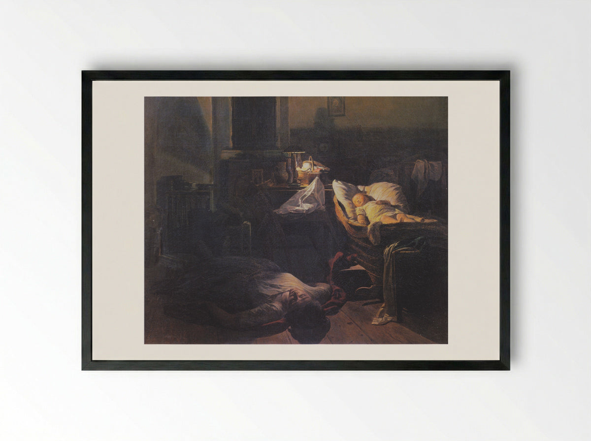 Depleted Power - Ferdinand Georg Waldmüller - Framed Print Black