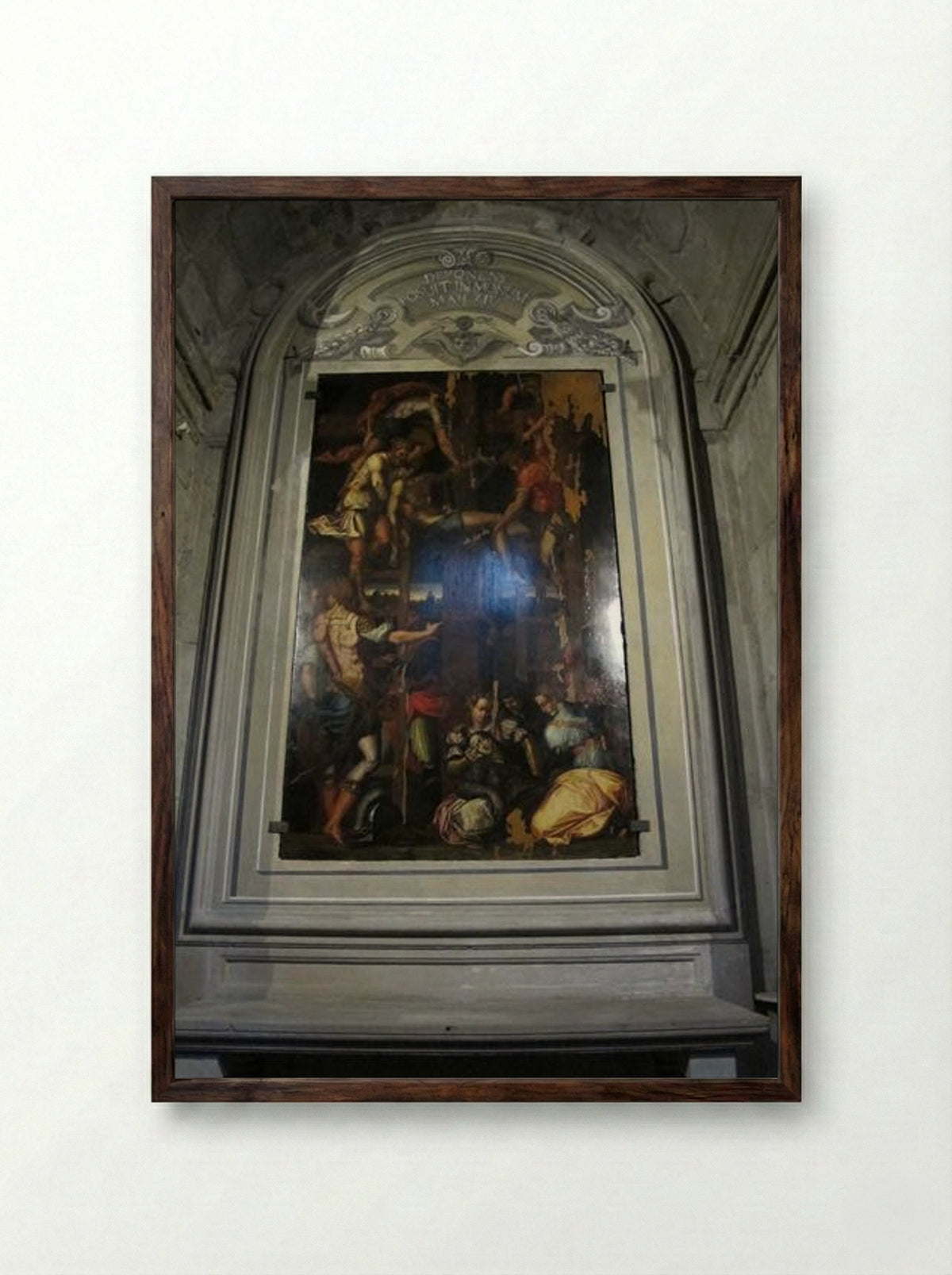 Deposition from the Cross - Giorgio Vasari - Framed Print Dark Wood