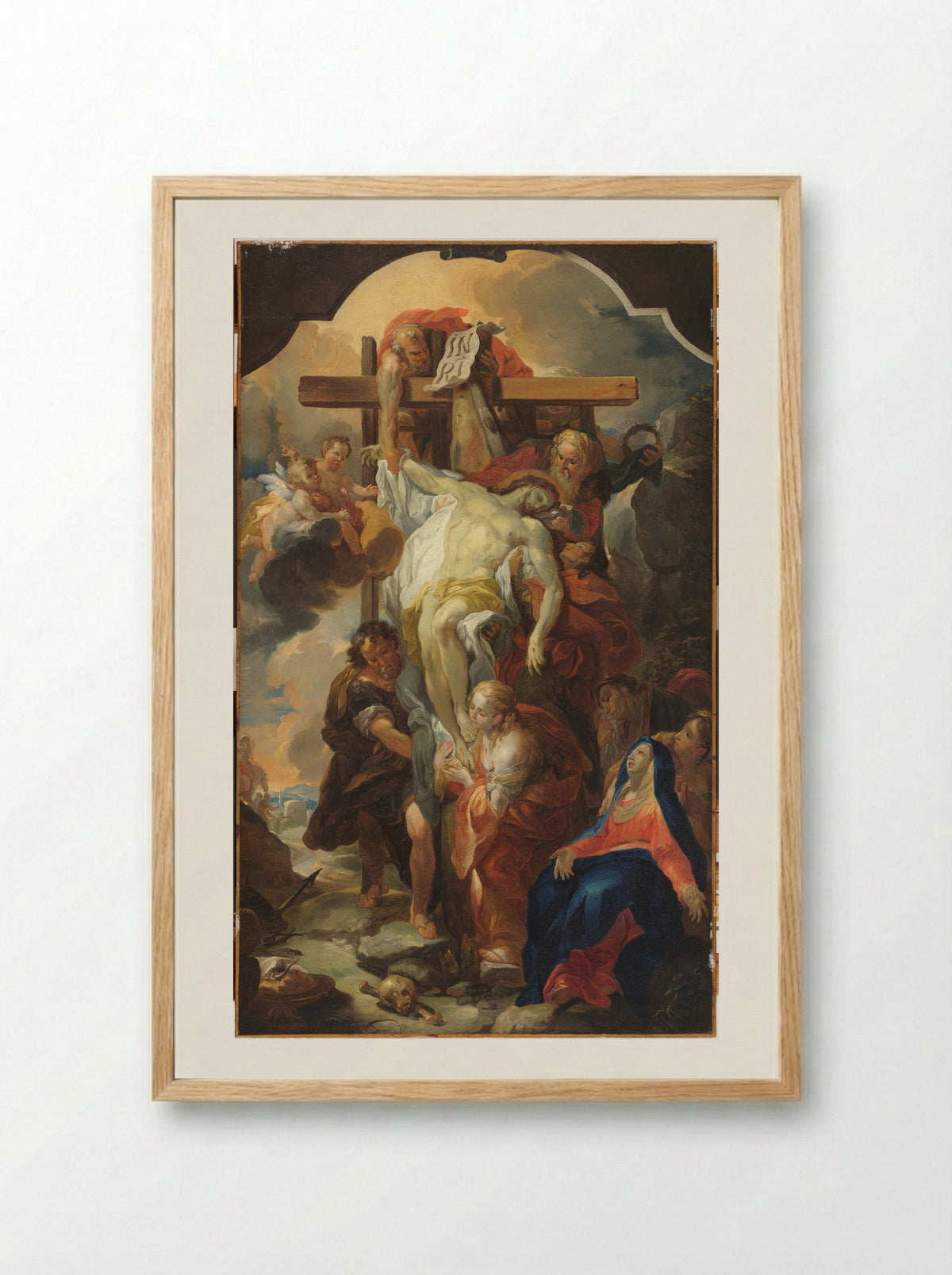 Deposition from the Cross - Johann Michael Rottmayr - Framed Print Wood