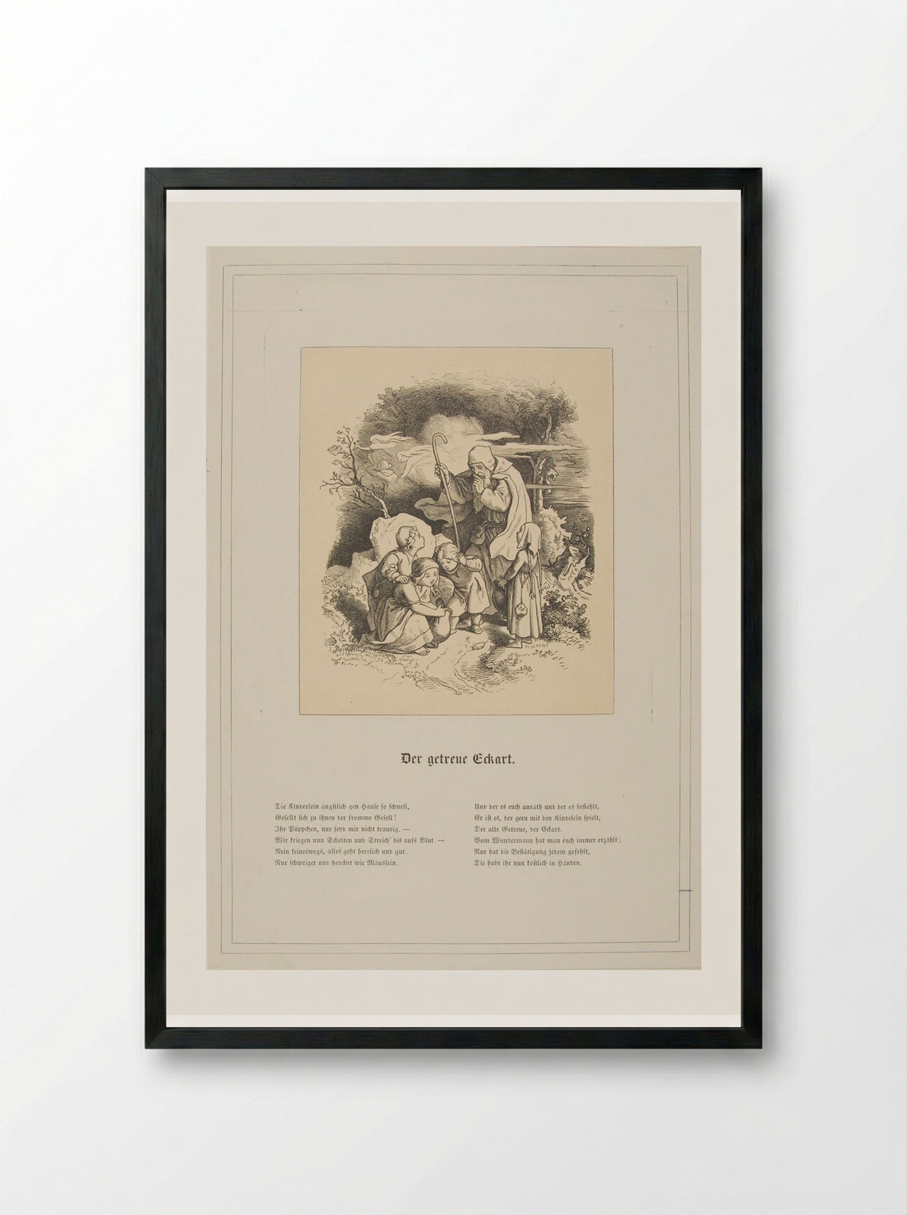 Der Getreue Eckhart - Adrian Ludwig Richter - Framed Print Black