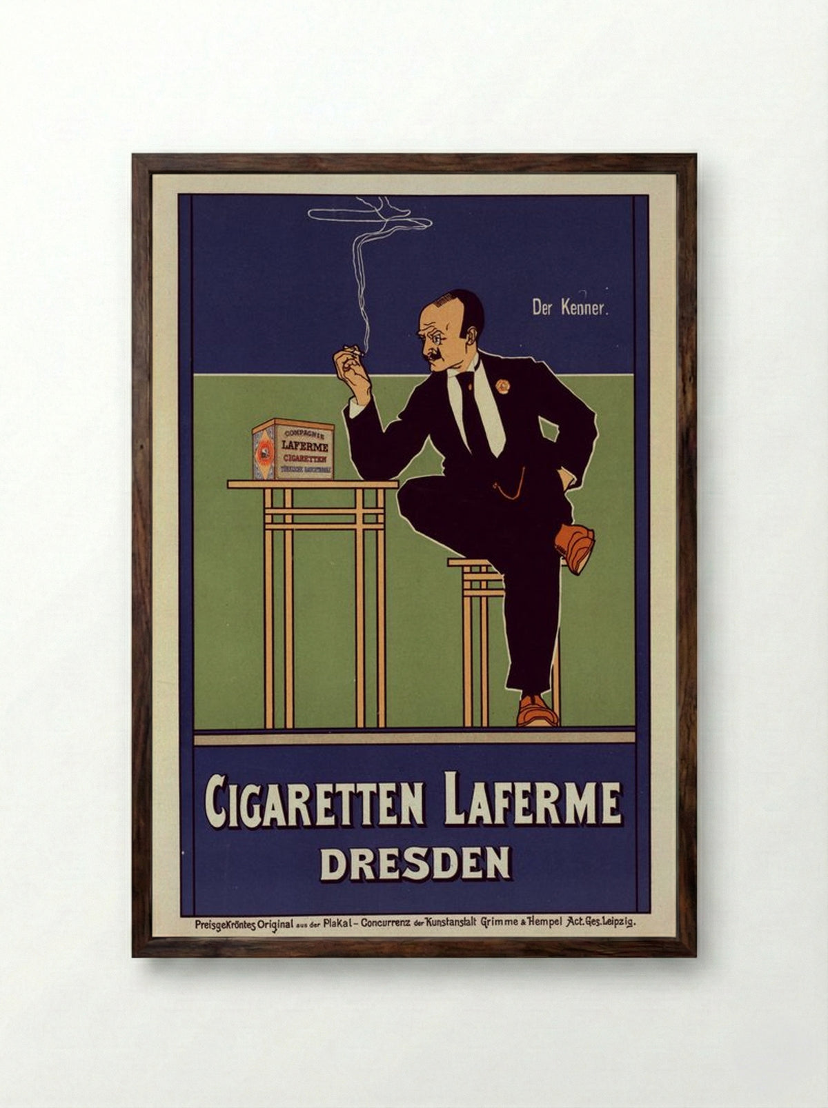 Der Kenner - Fritz Rehm - Framed Print Dark Wood