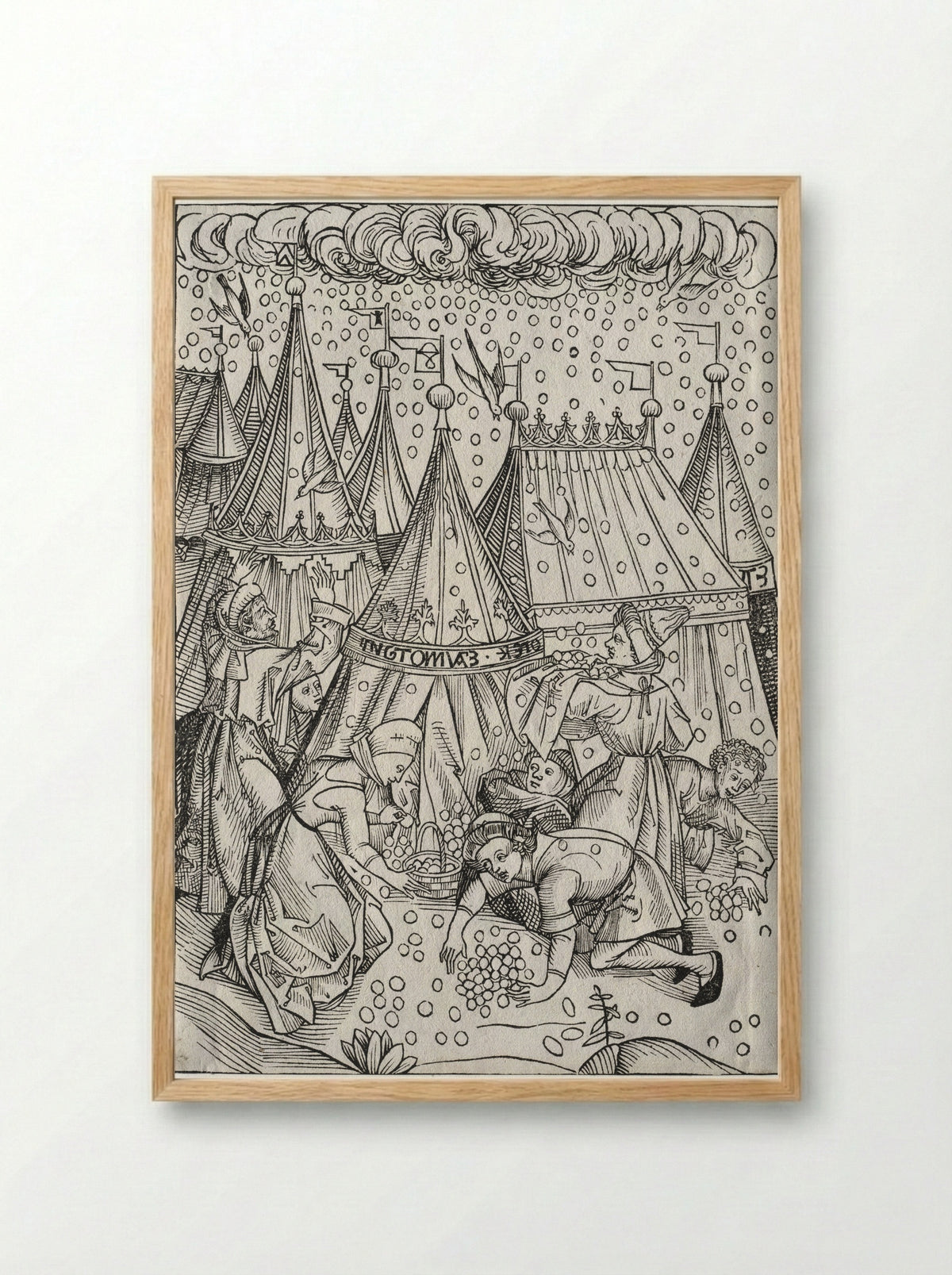 Der Schatzbehalter: Gathering of Manna - Michael Wolgemut - Framed Print Wood