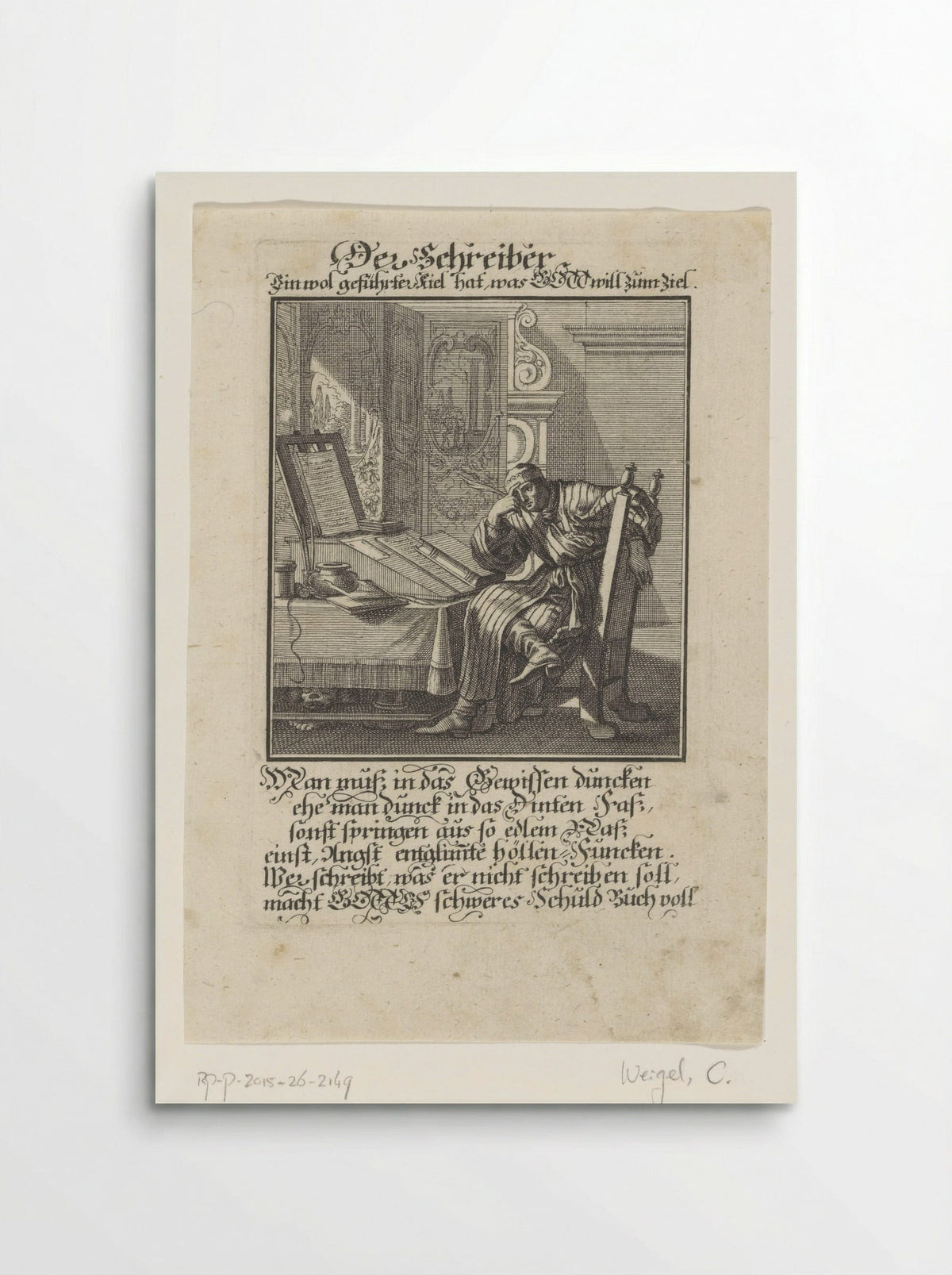 Der Schreiber - Christoph Weigel - Poster