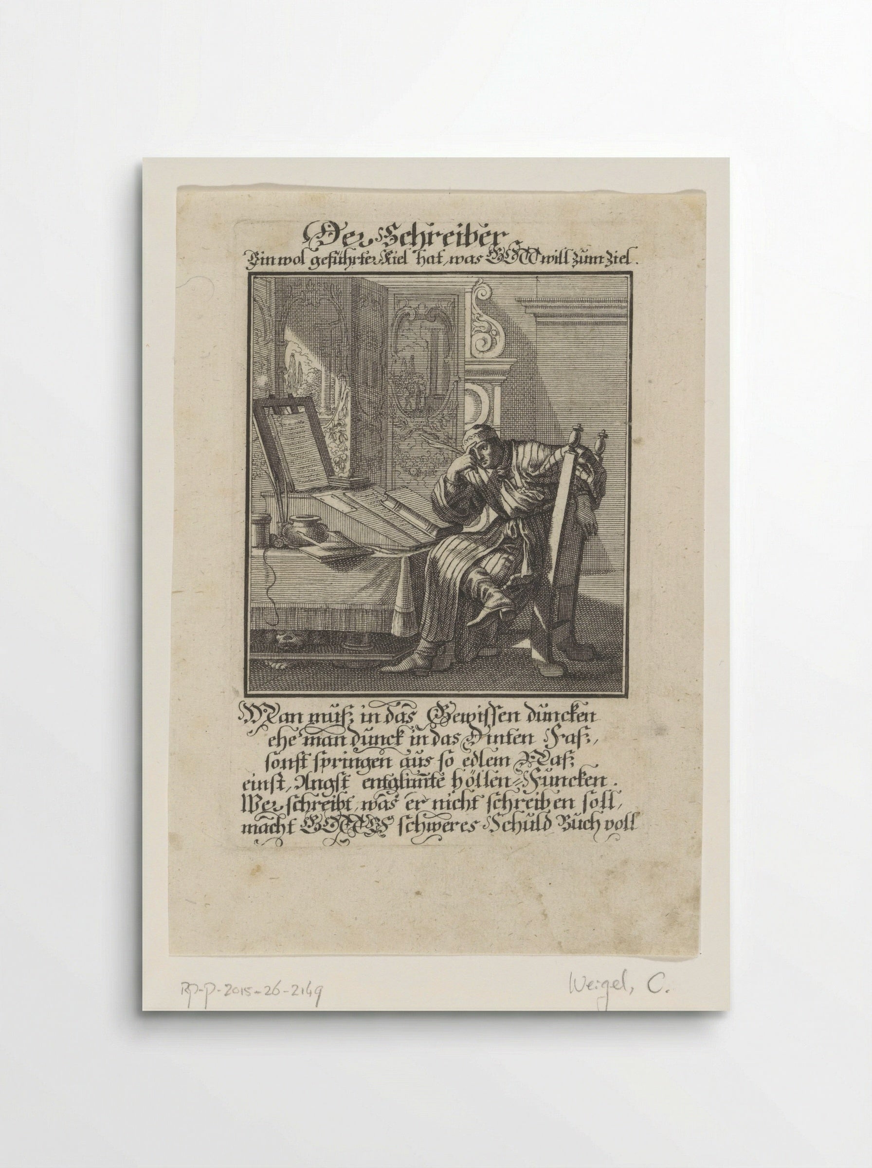 Der Schreiber - Christoph Weigel - Poster