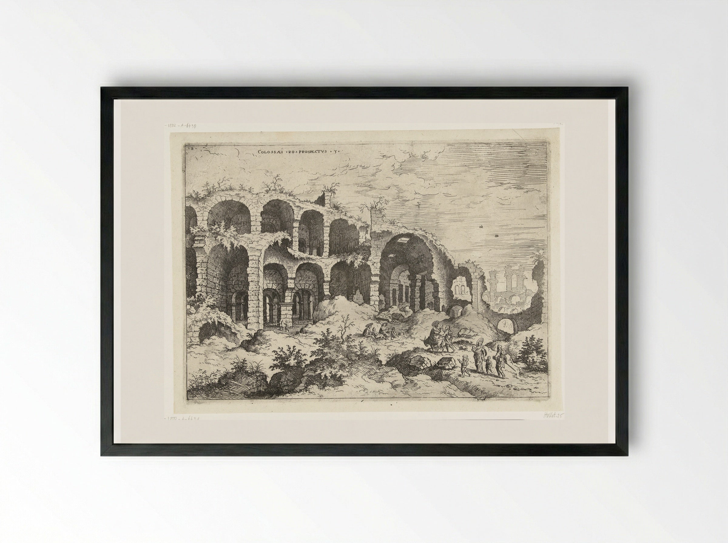 Derde gezicht op het Colosseum te Rome - Hieronymus Cock - Framed Print Black