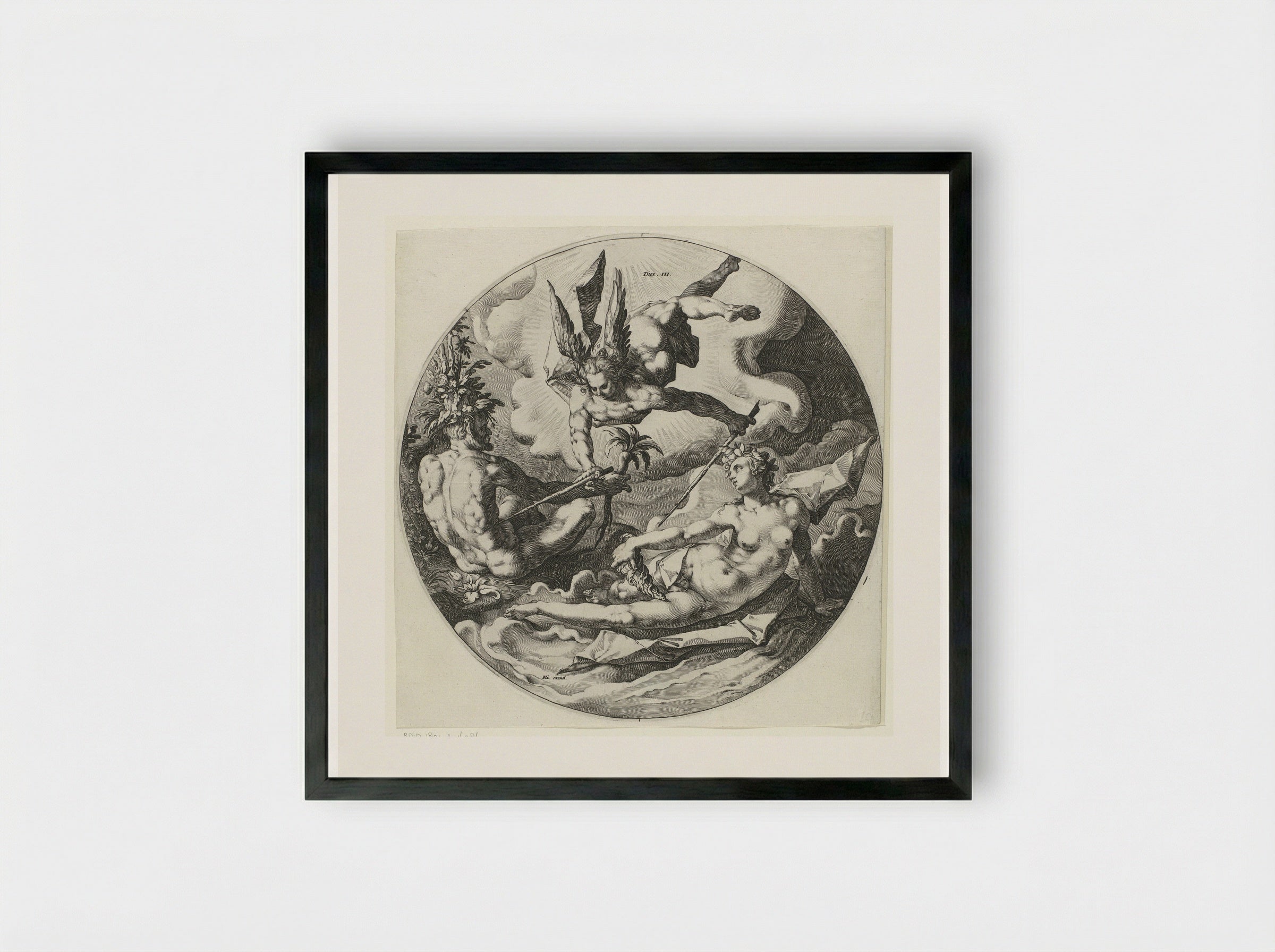 Derde scheppingsdag: scheiding van land en water - Jan Harmensz. Muller - Framed Print Black