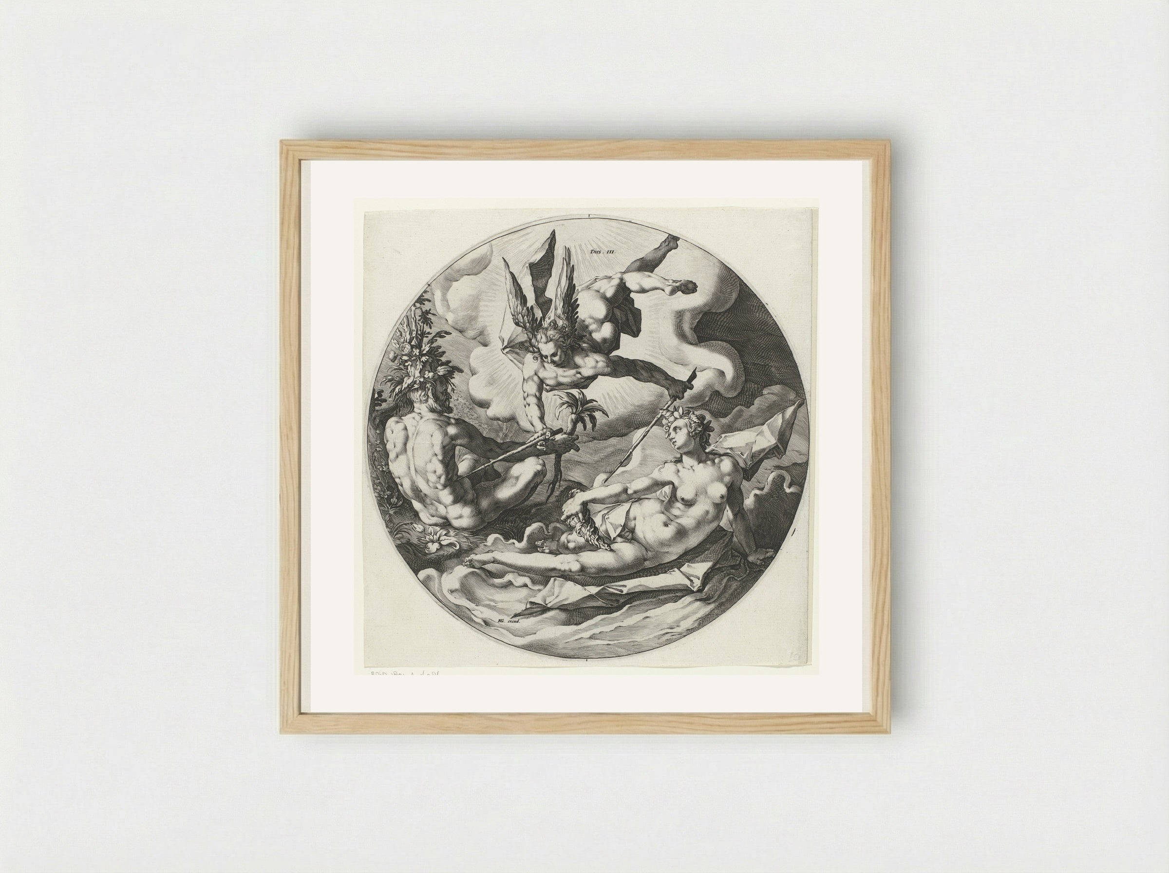 Derde scheppingsdag: scheiding van land en water - Jan Harmensz. Muller - Framed Print Wood