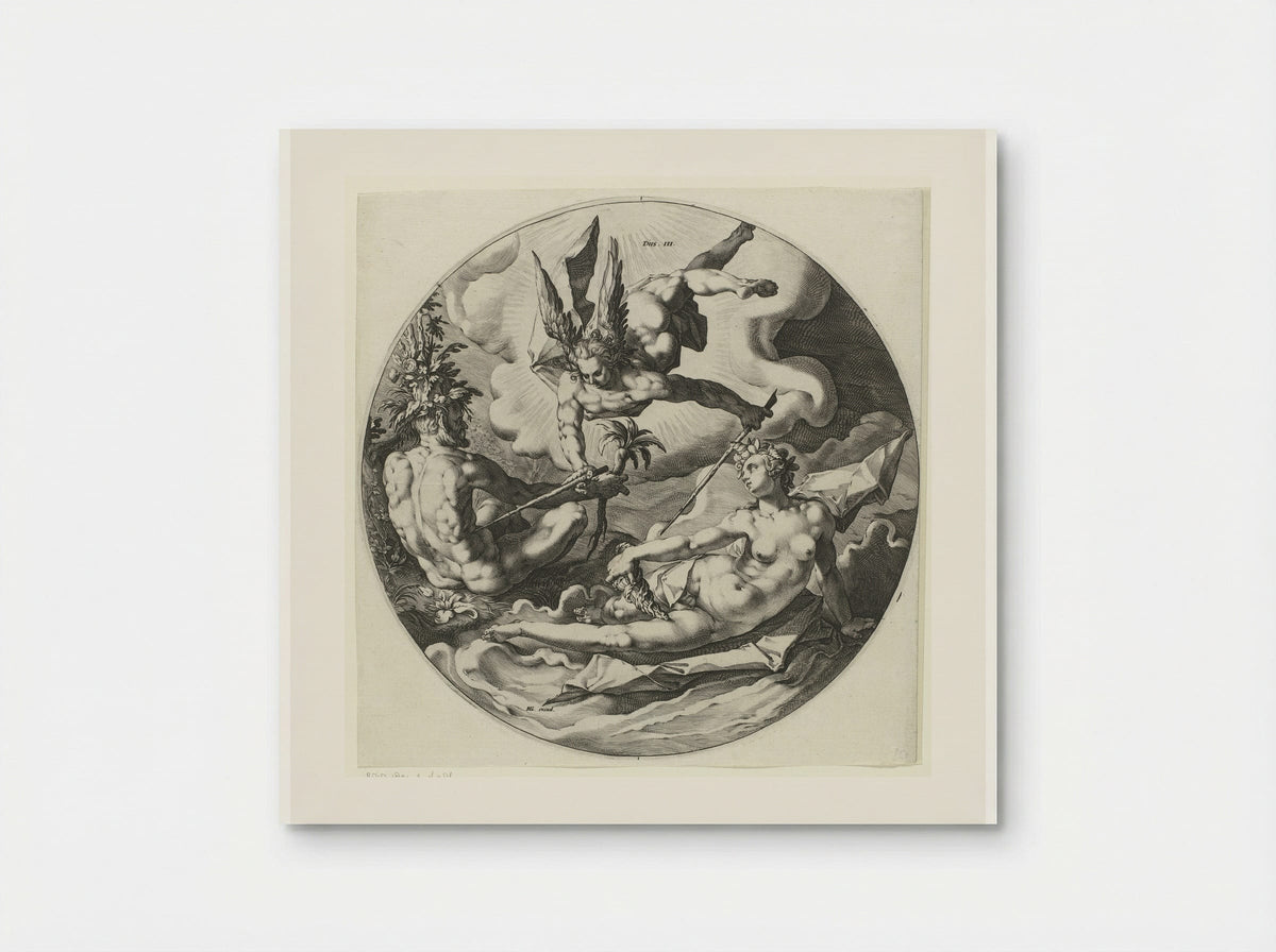 Derde scheppingsdag: scheiding van land en water - Jan Harmensz. Muller - Poster