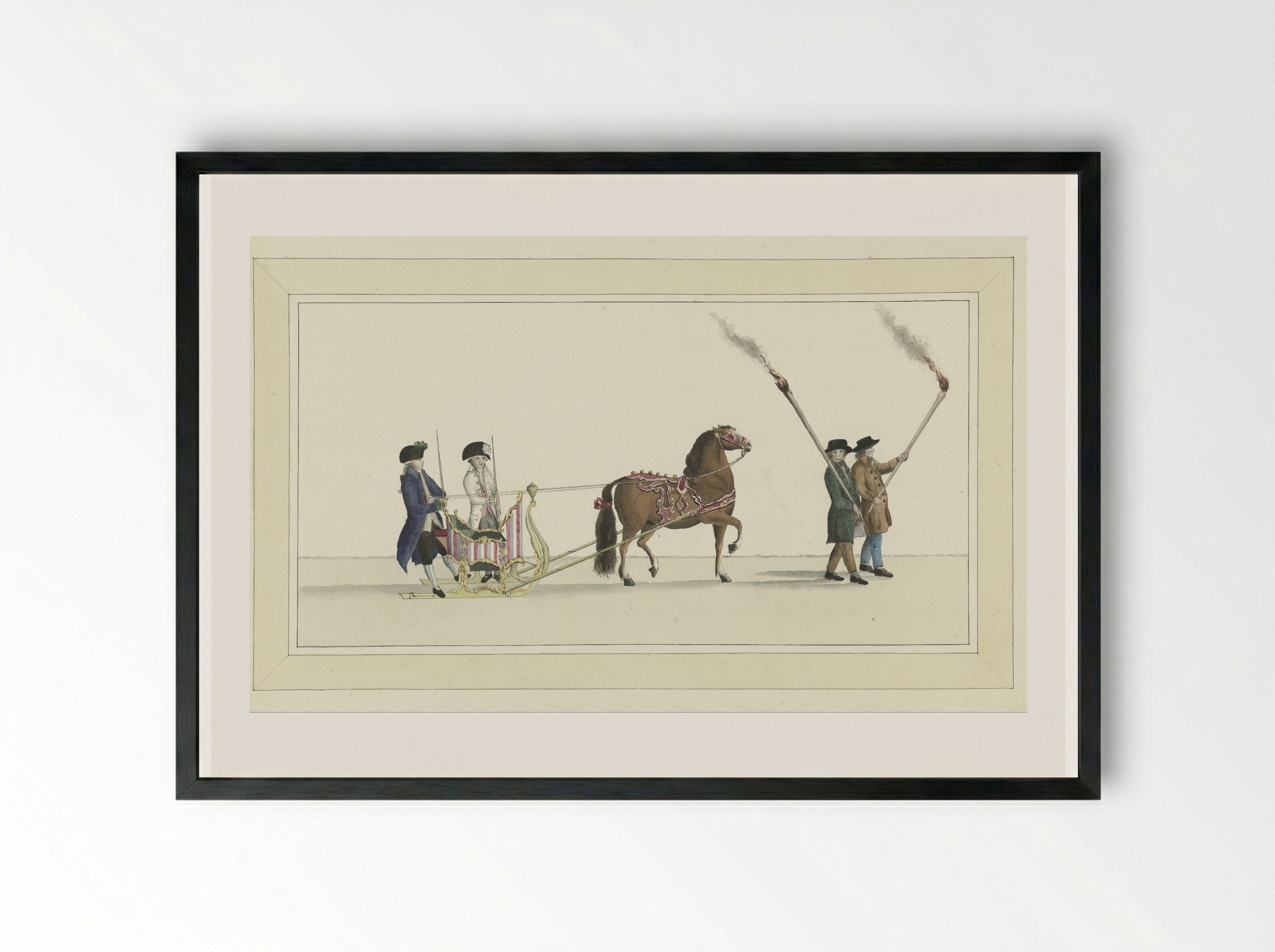 Dertiende slede - Abraham Delfos - Framed Print Black