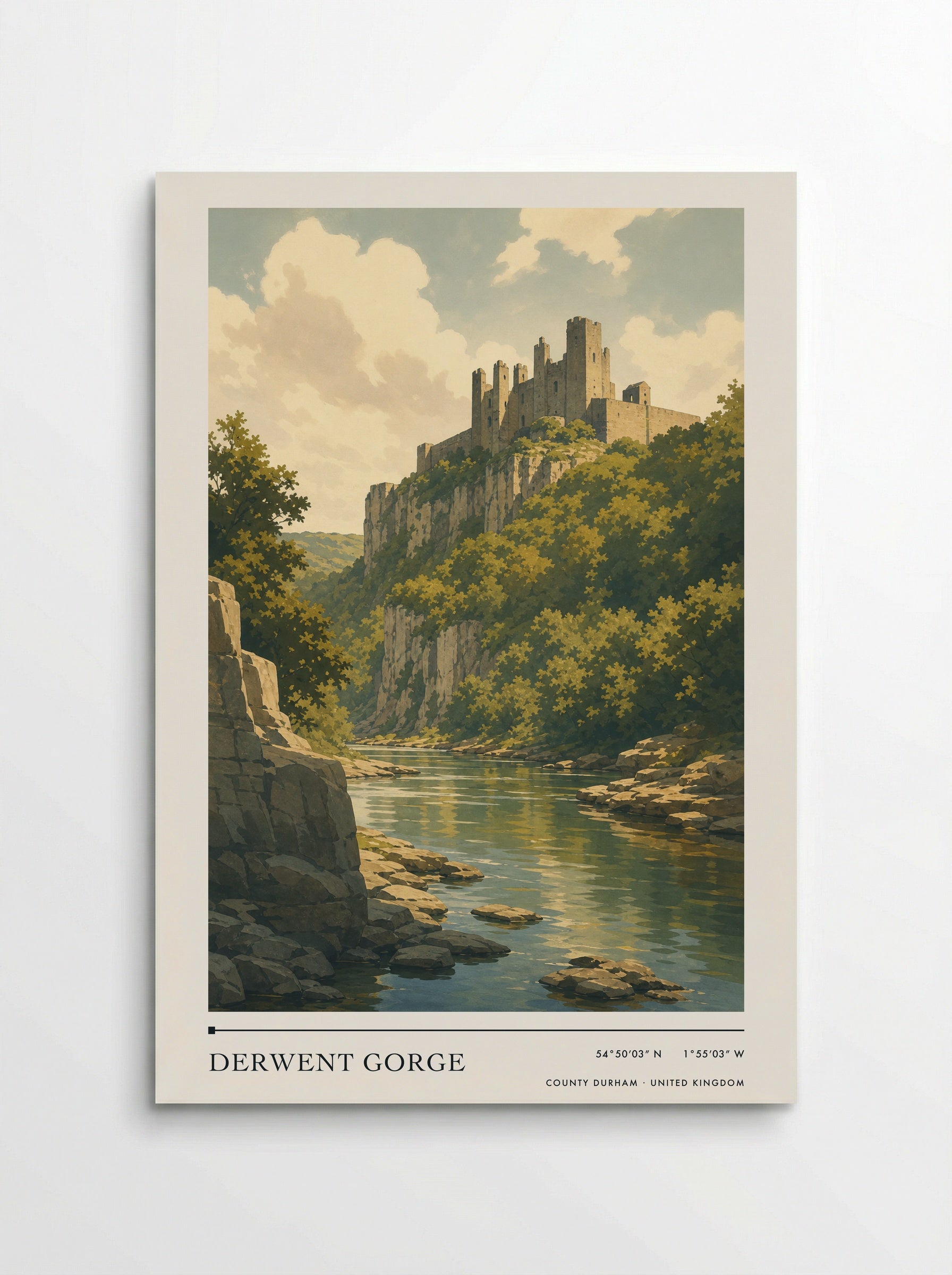 Derwent Gorge County Durham United Kingdom Travel Poster - Poster