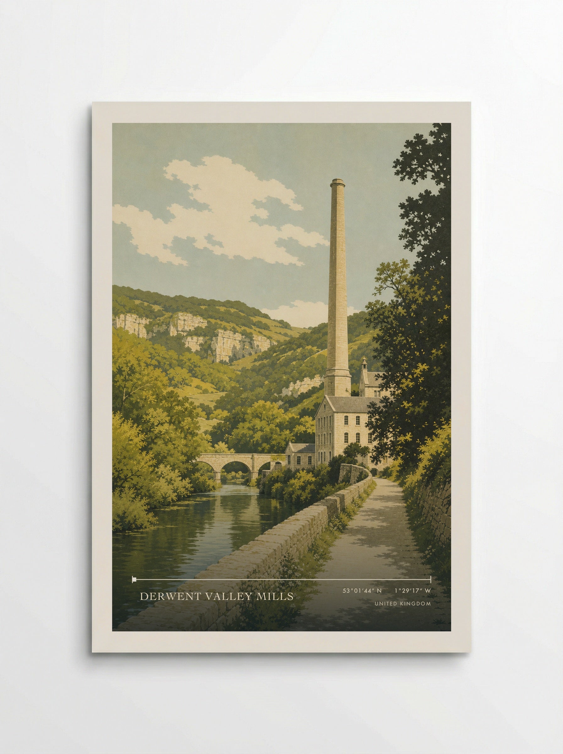 Derwent Valley Mills United Kingdom Travel Poster - Poster