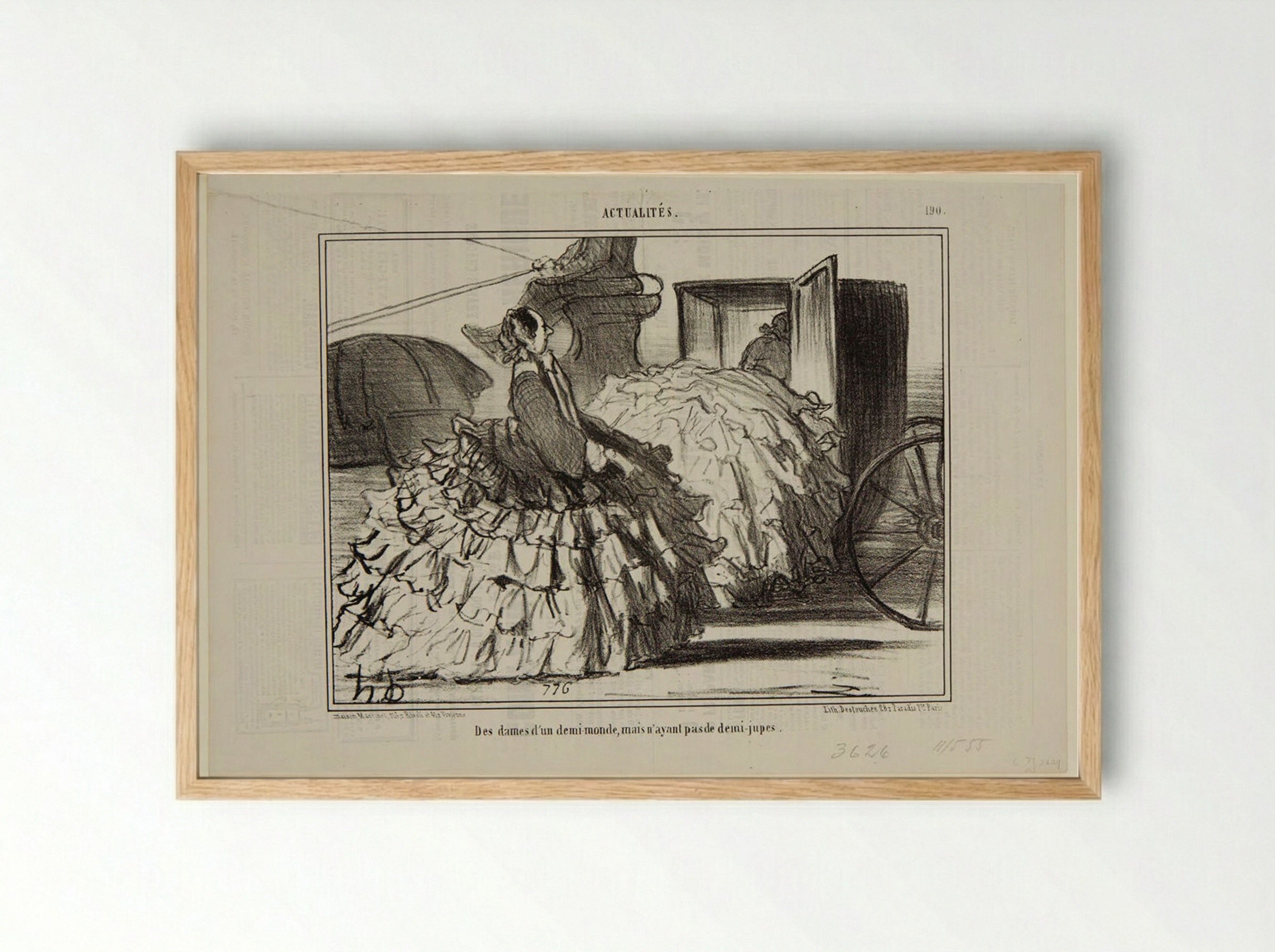 Des dames d'un demi-monde, mais n'ayant pas de demi-jupes - Honoré-Victorin Daumier - Framed Print Wood