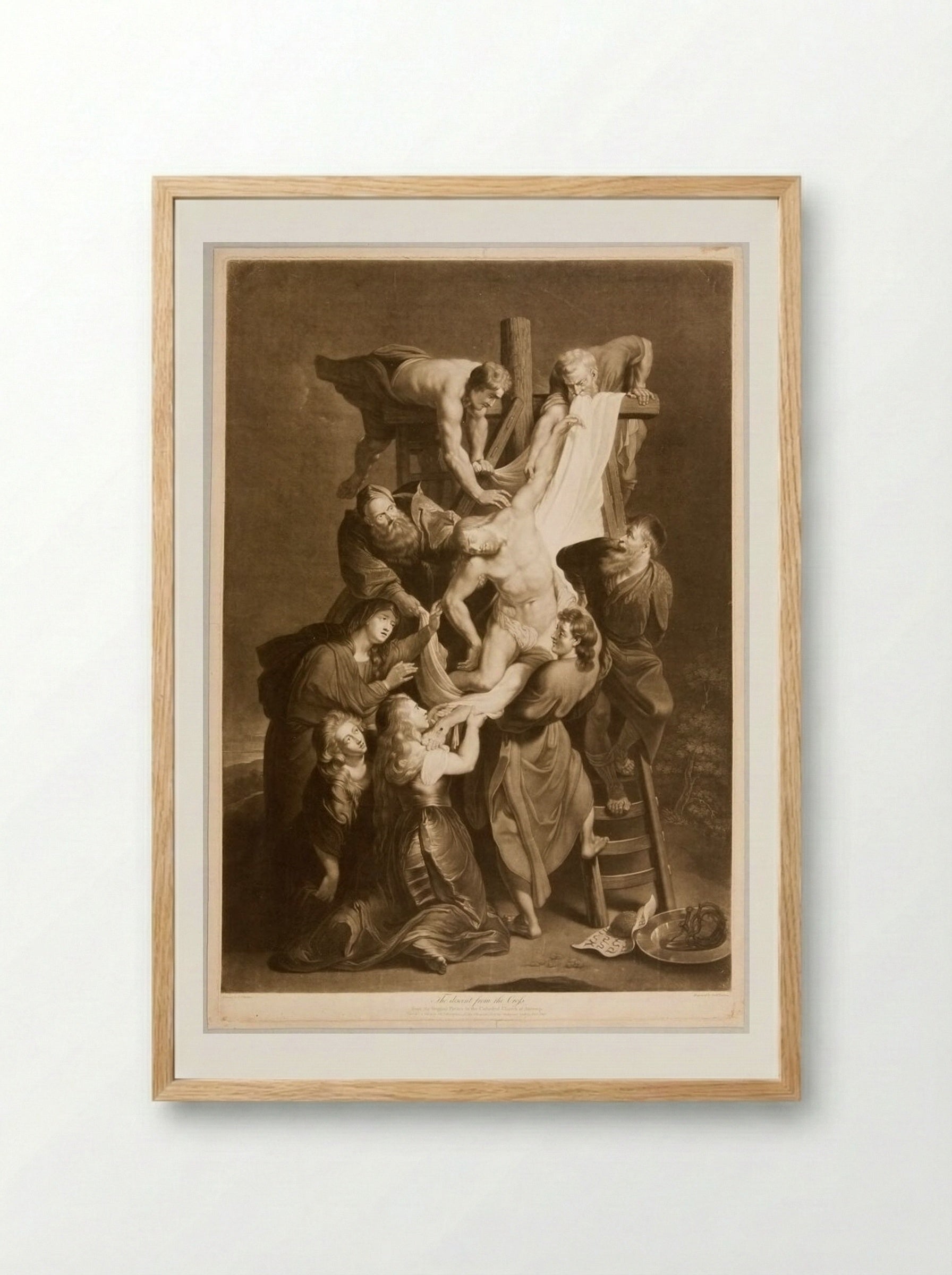 Descent from the Cross - Richard Earlom - Framed Print Wood