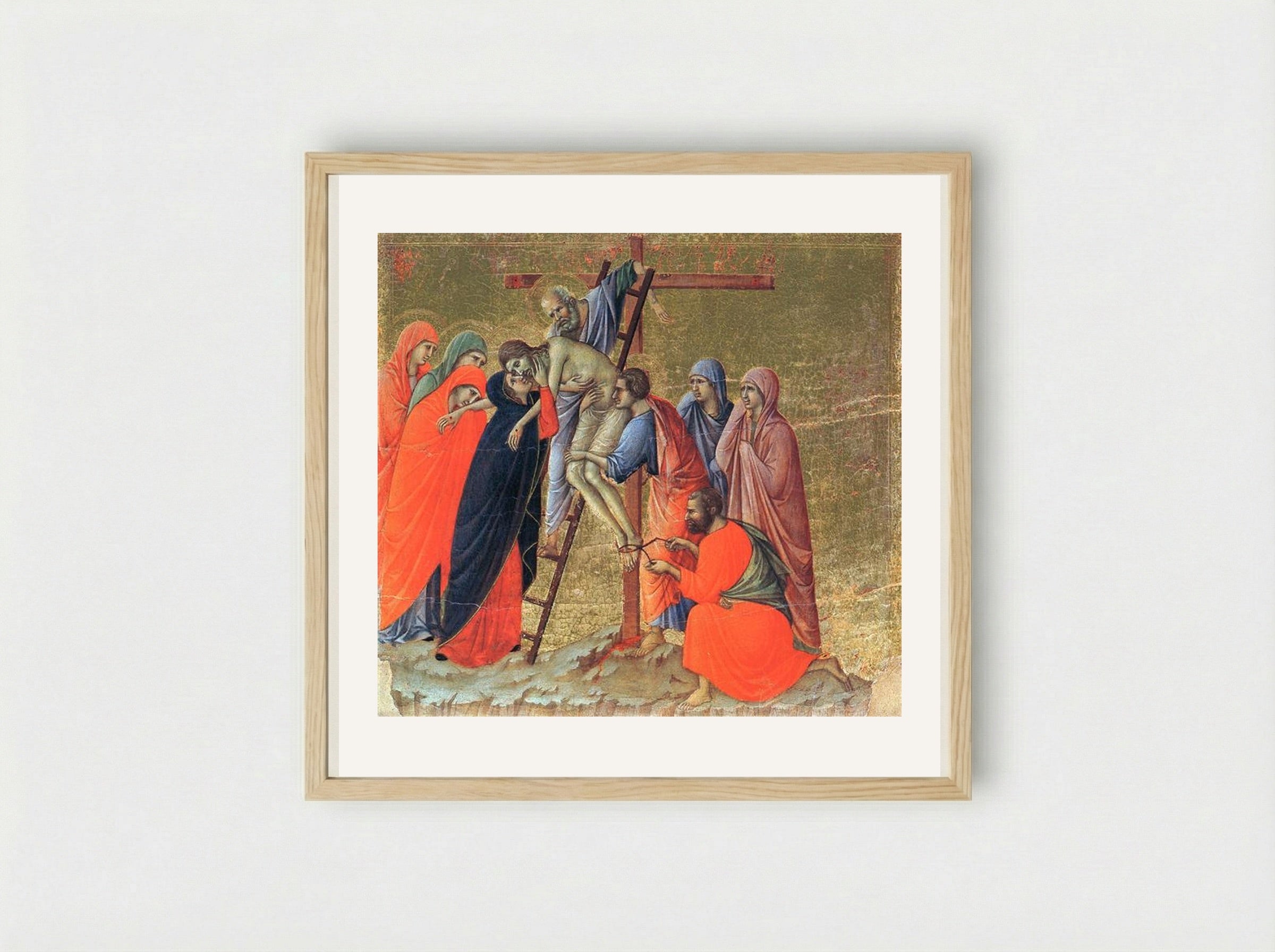 Descent from the Cross - Duccio di Buoninsegna - Framed Print Wood