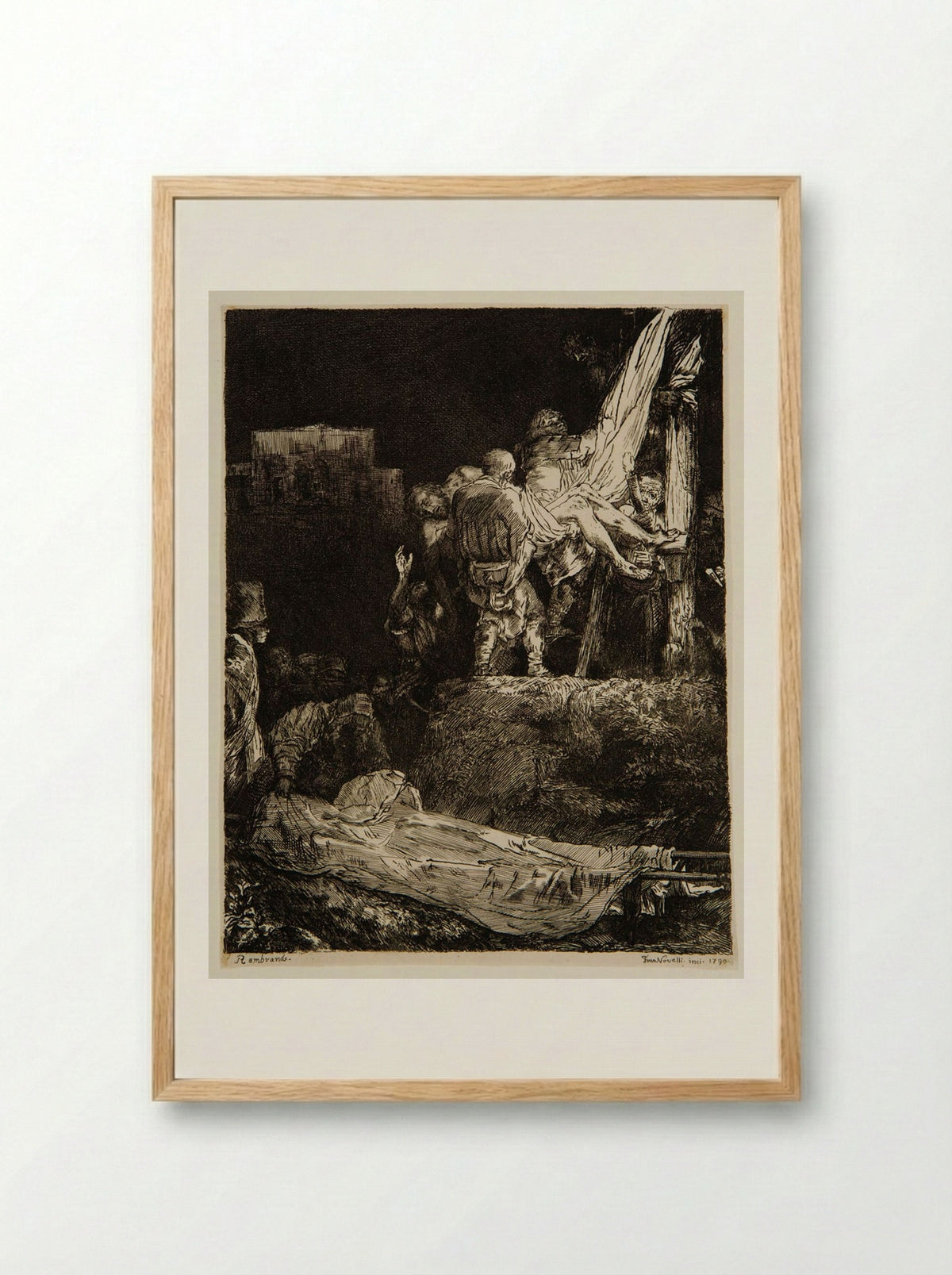 Descent from the Cross - Francesco Novelli - Framed Print Wood