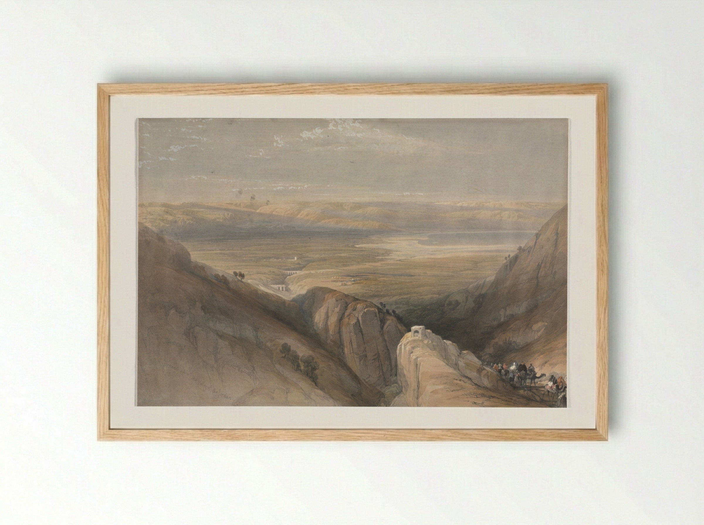 Descent from the Valley of the Jordan - David Roberts - Framed Print Wood