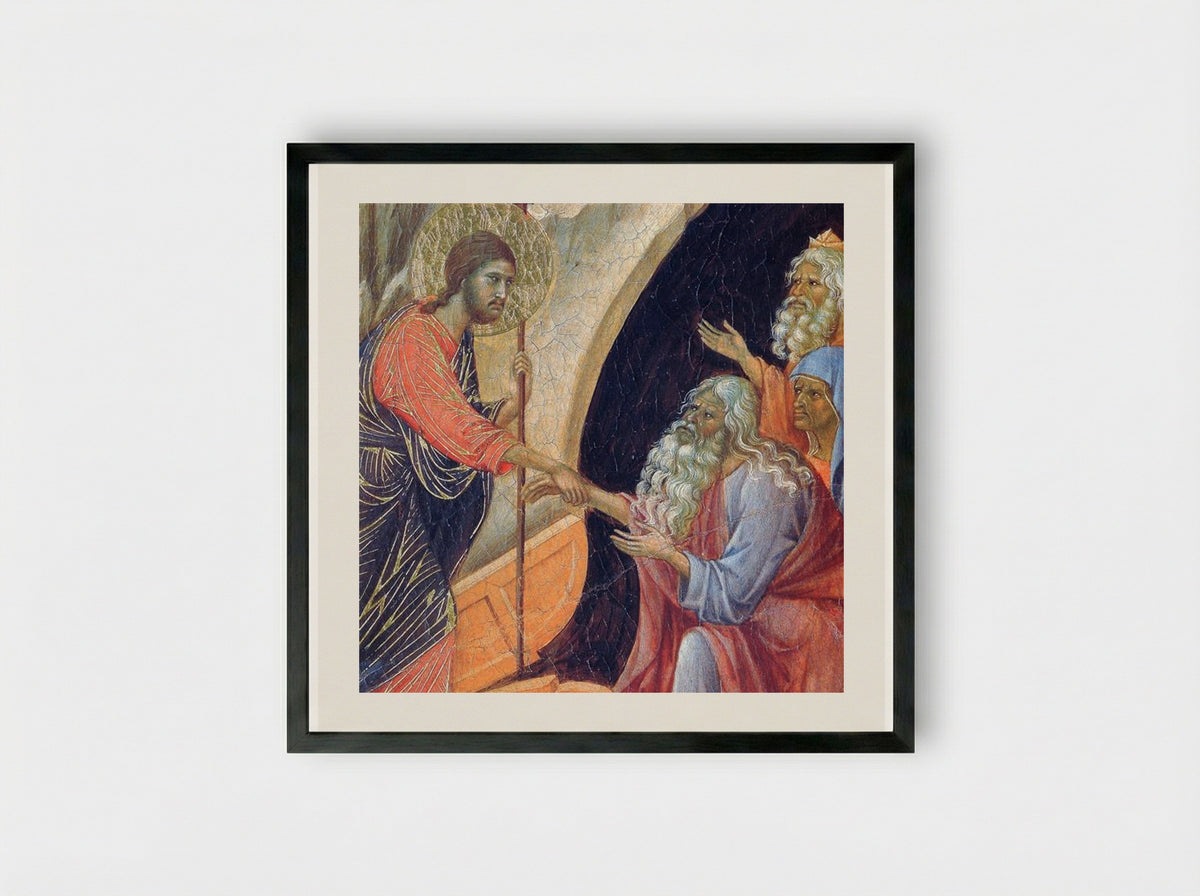 Descent into Hell (Fragment) - Duccio di Buoninsegna - Framed Print Black