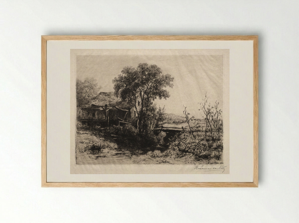 Deserted Mill - Hendrik Dirk Kruseman van Elten - Framed Print Wood