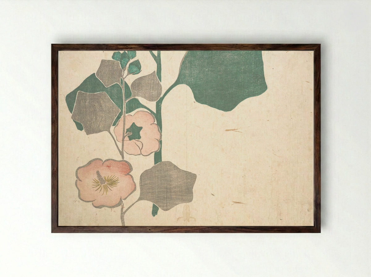 Design of Flowers - Ogata Kōrin - Framed Print Dark Wood