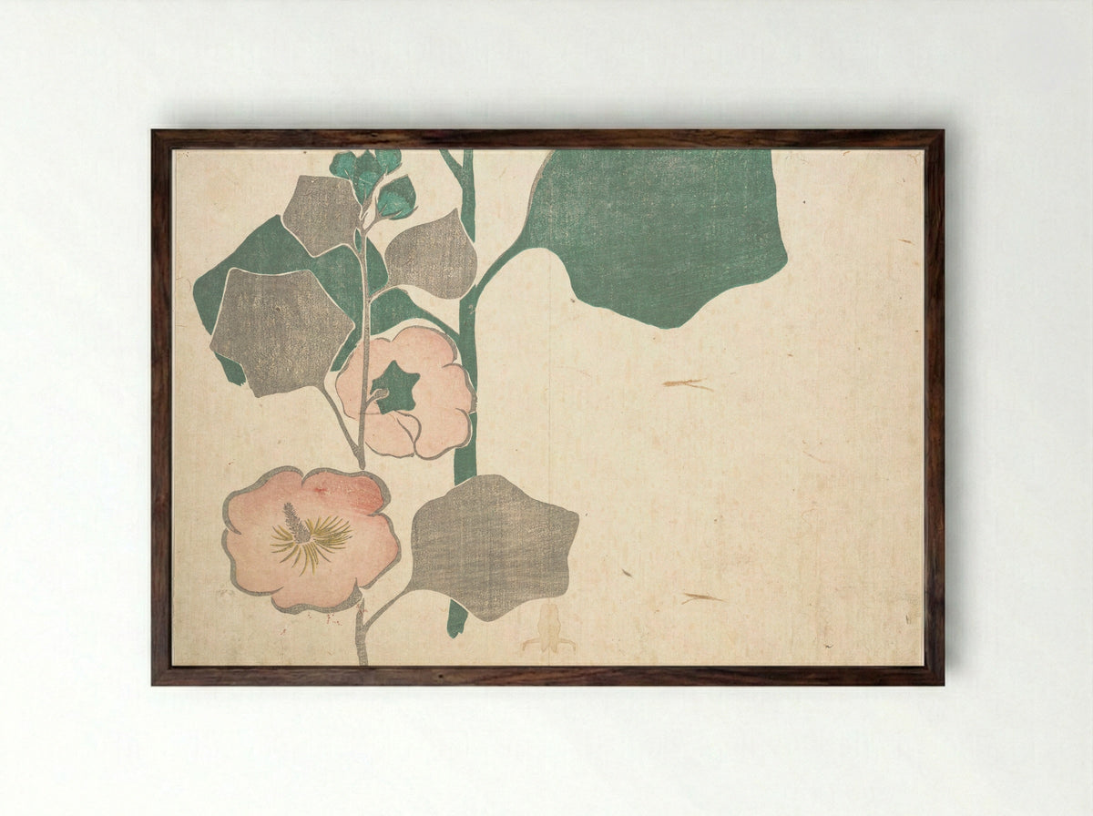 Design of Flowers - Ogata Kōrin - Framed Print Dark Wood