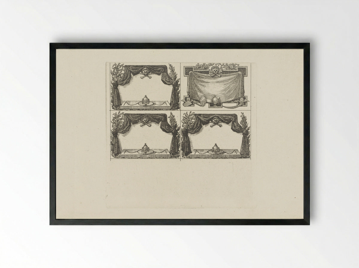 Designs for Mourning Announcements - Jacob Schwartzenbach - Framed Print Black