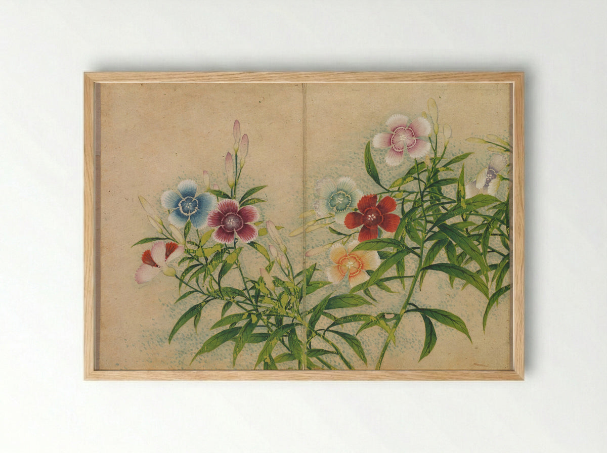 Desk Album: Flower and Bird Paintings (Pinks) - Zhang Ruoai - Framed Print Wood