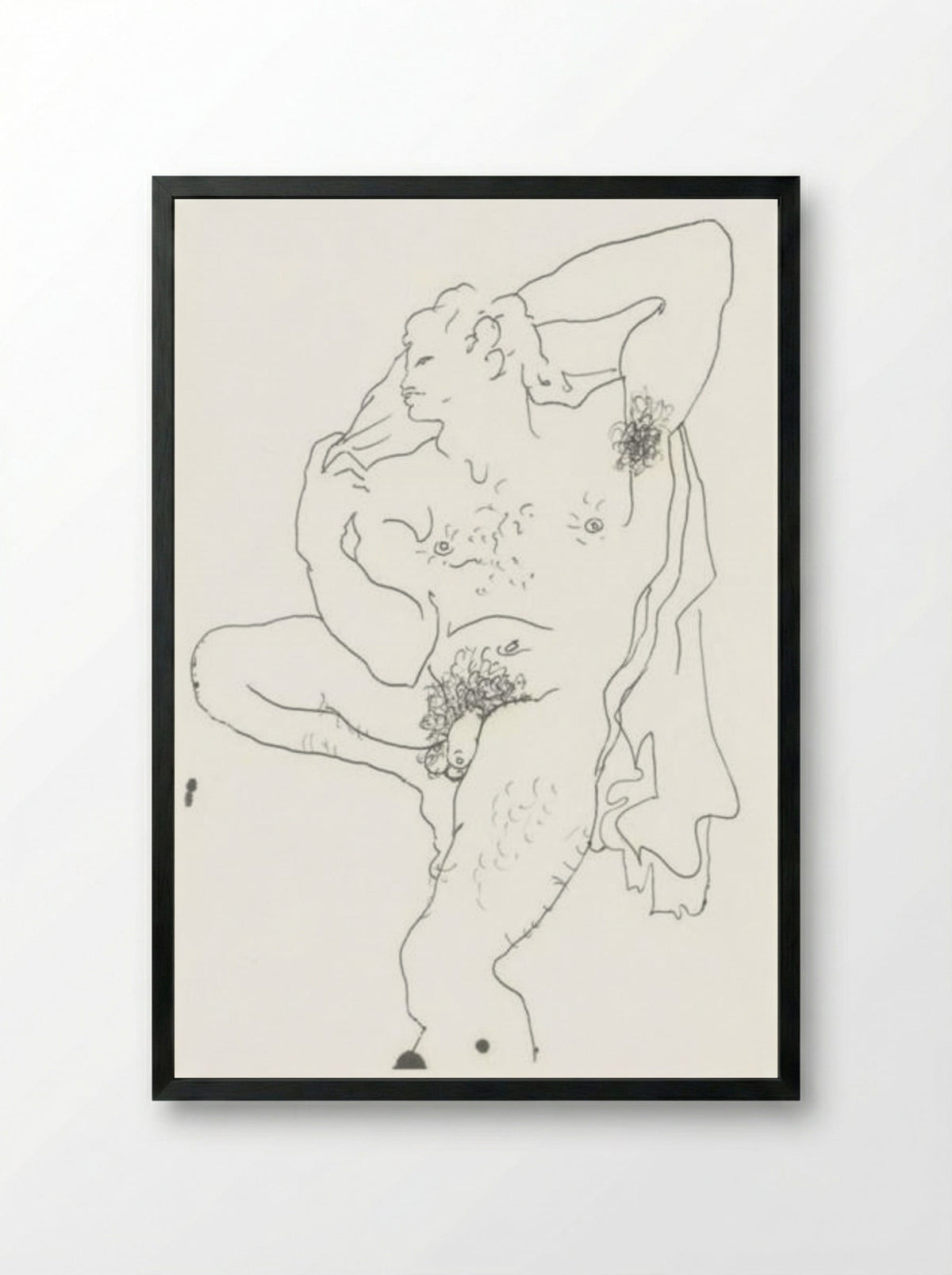 Dessin érotique - Jean Cocteau - Framed Print Black