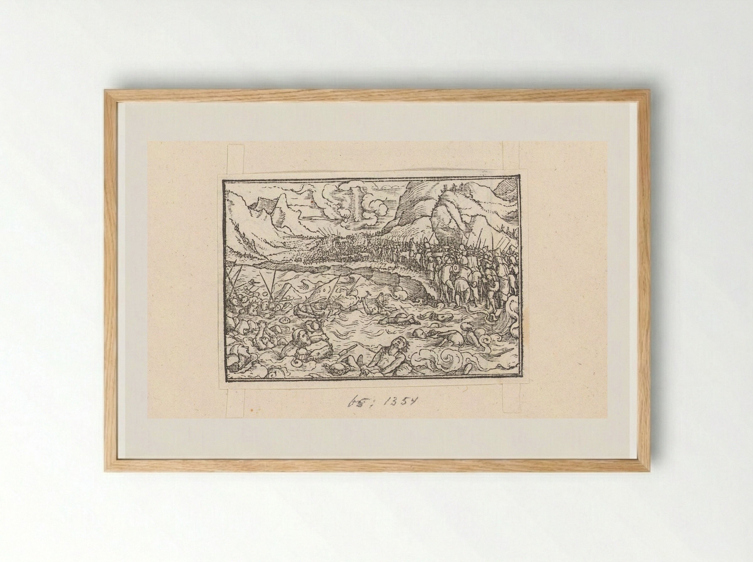 Destruction of Pharaoh's Army in the Red Sea - Veit Rudolf Specklin - Framed Print Wood