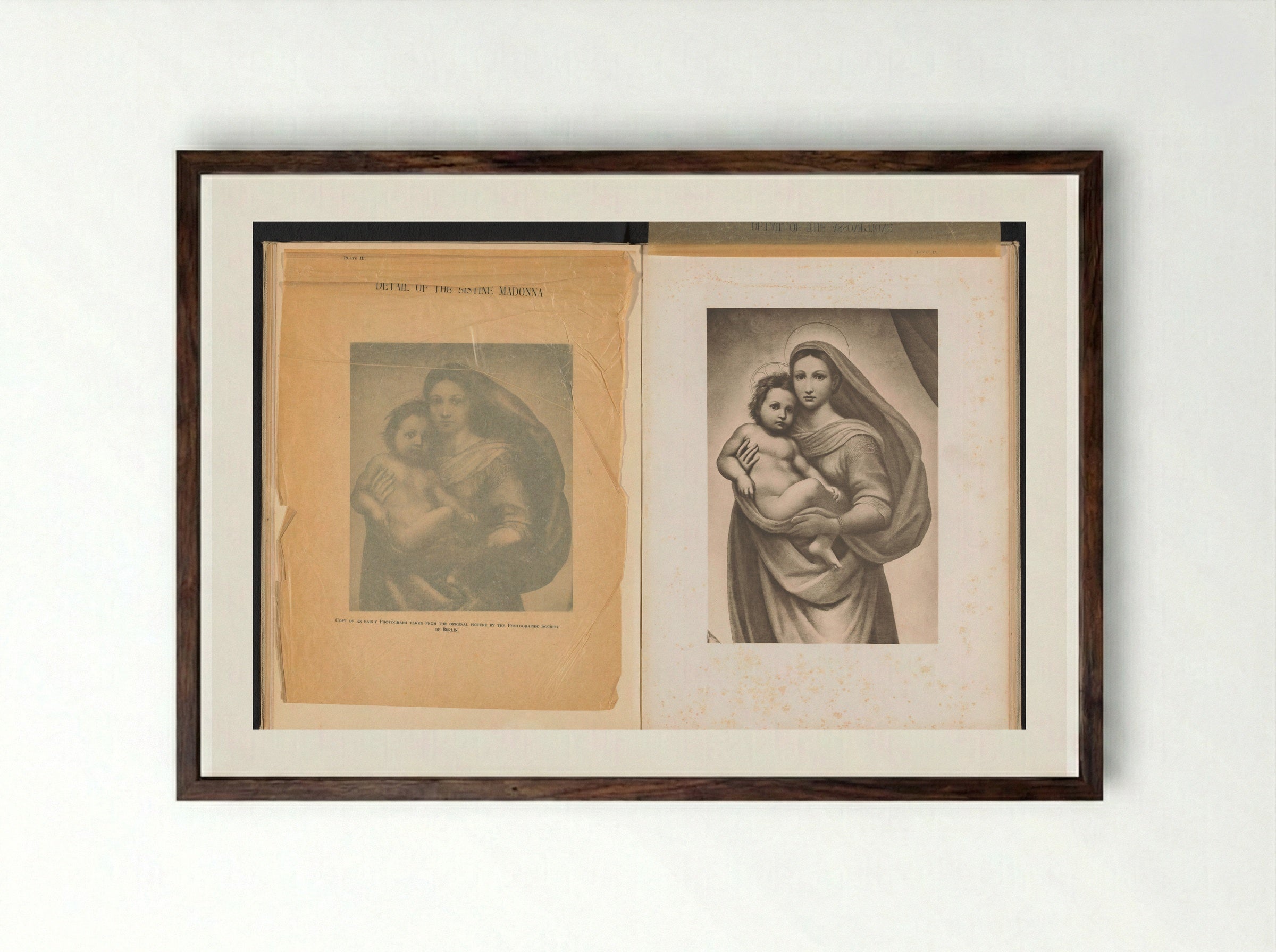 Detail of the Sistine Madonna - Adolphe Braun & Cie. - Framed Print Dark Wood