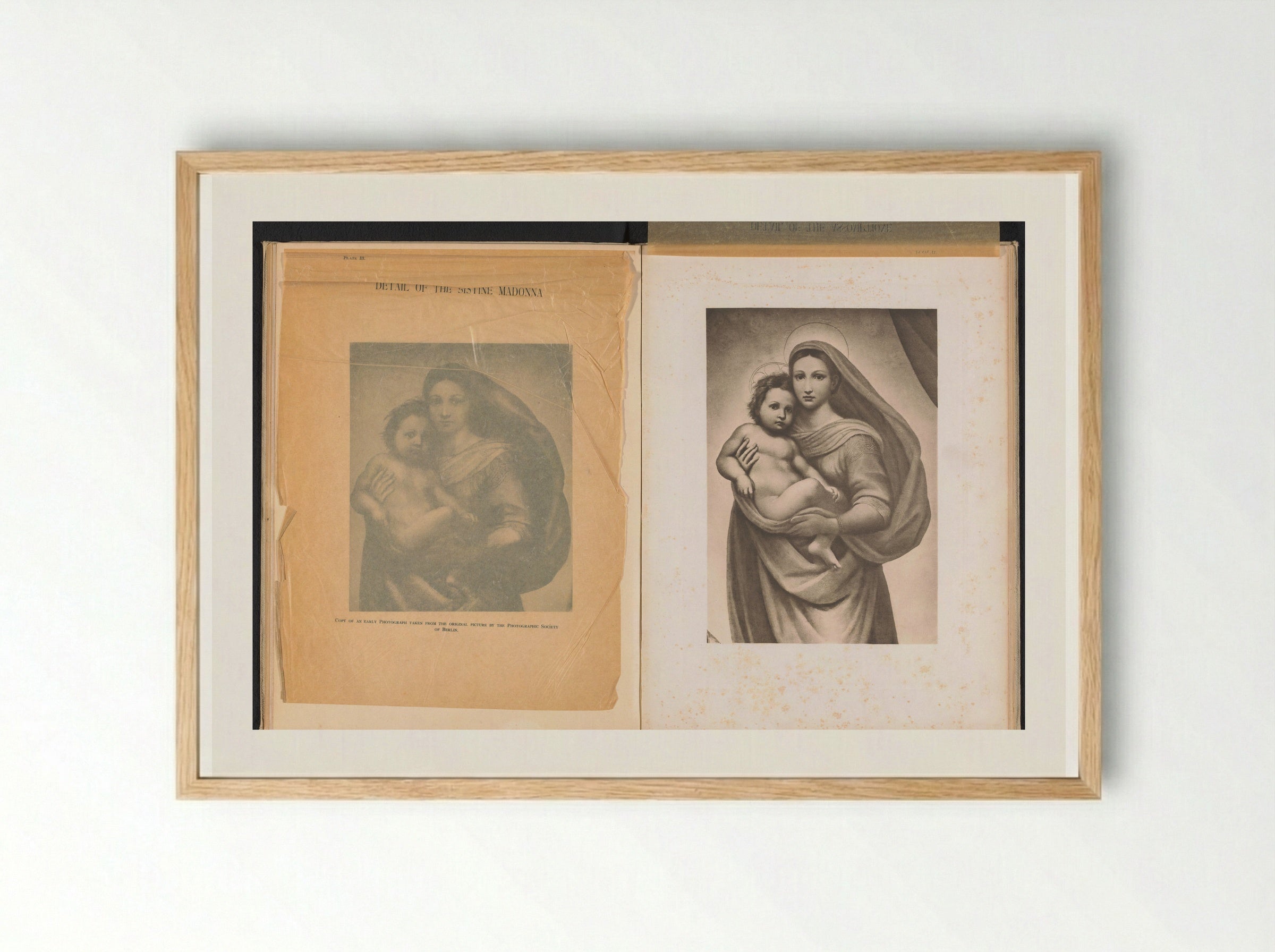 Detail of the Sistine Madonna - Adolphe Braun & Cie. - Framed Print Wood