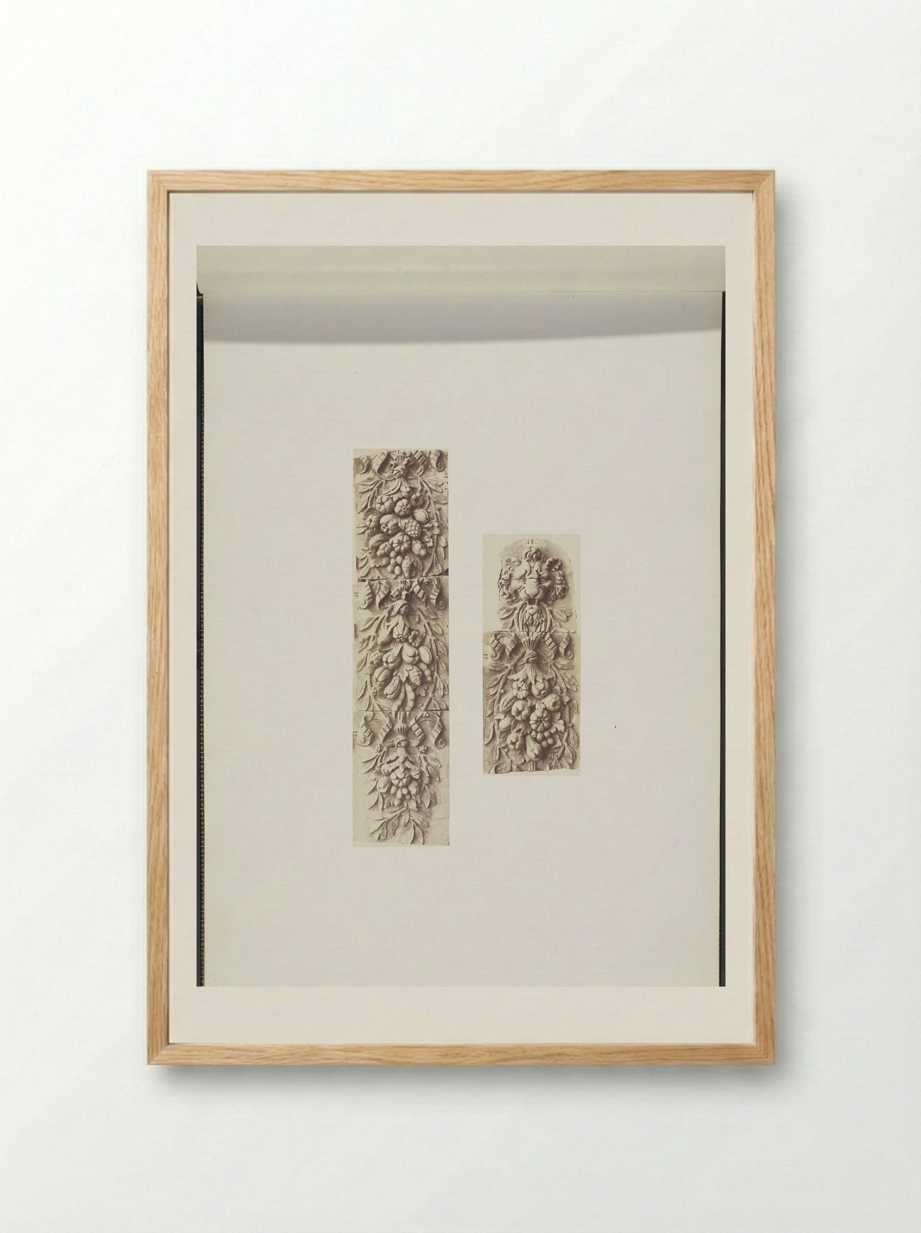 Details of the Decoration on the First Floor of the Palais de Rohan - Édouard Denis Baldus - Framed Print Wood