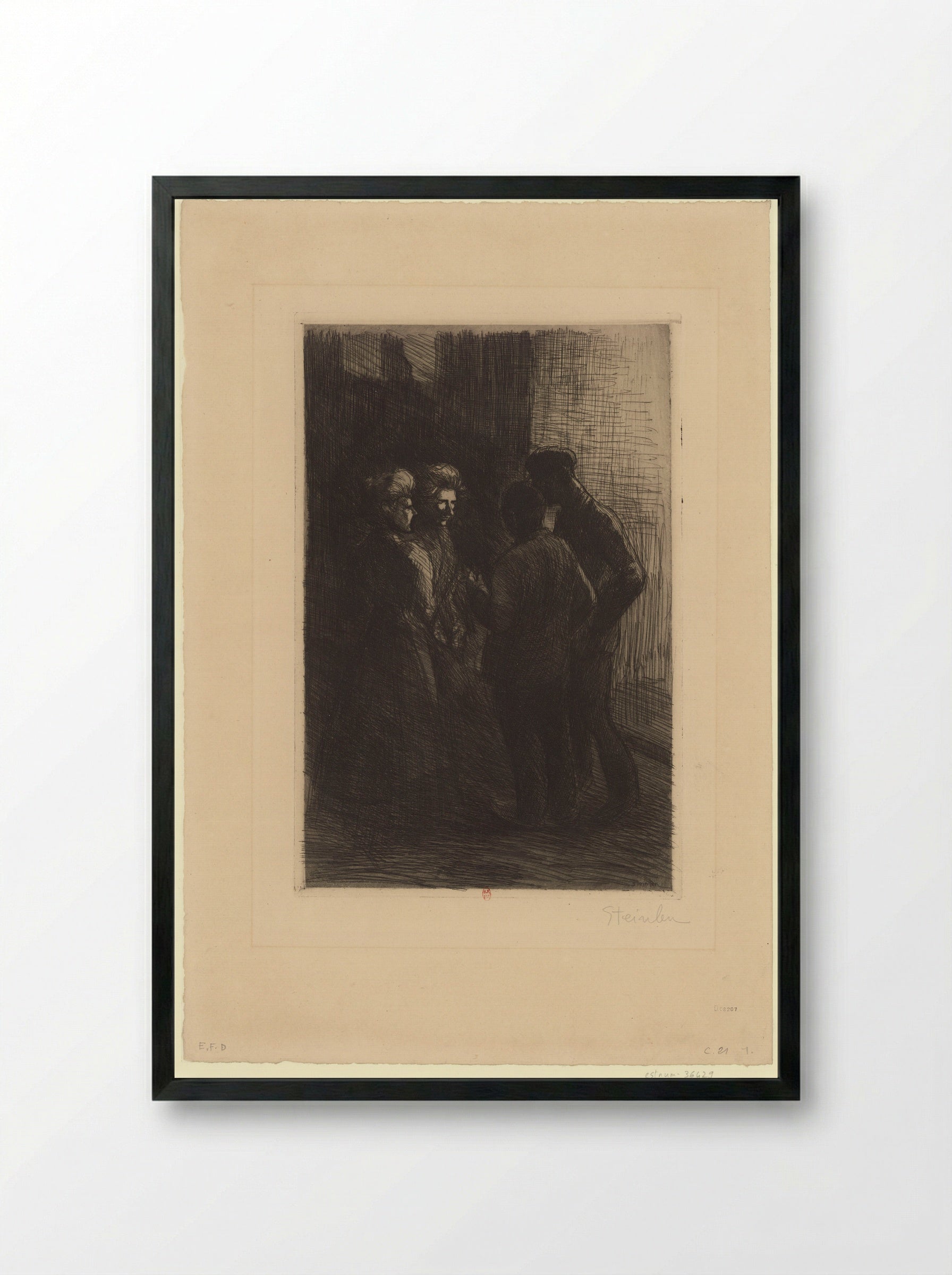 Deux Gigolettes et Deux Gigolos - Théophile Steinlen - Framed Print Black
