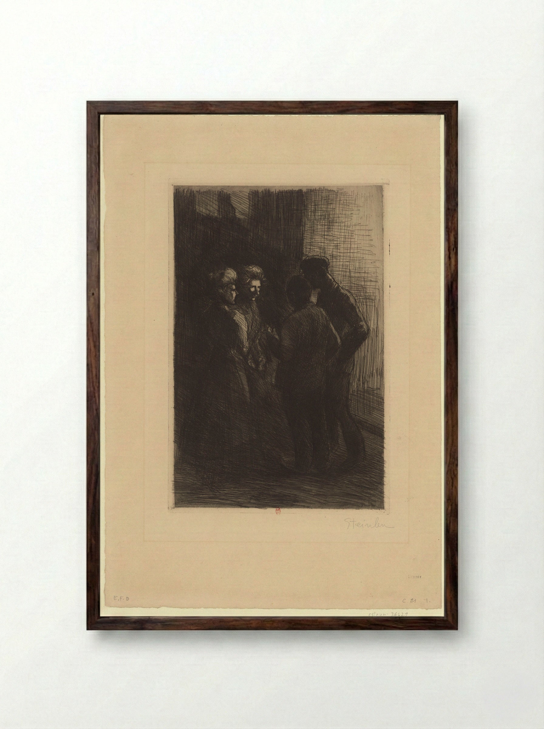 Deux Gigolettes et Deux Gigolos - Théophile Steinlen - Framed Print Dark Wood