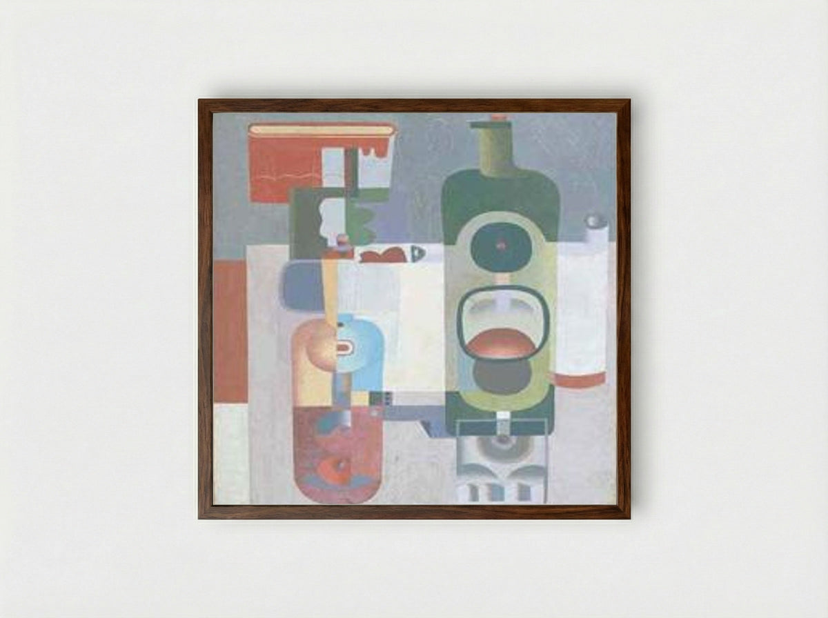 Deux bouteilles - Le Corbusier - Framed Print Dark Wood