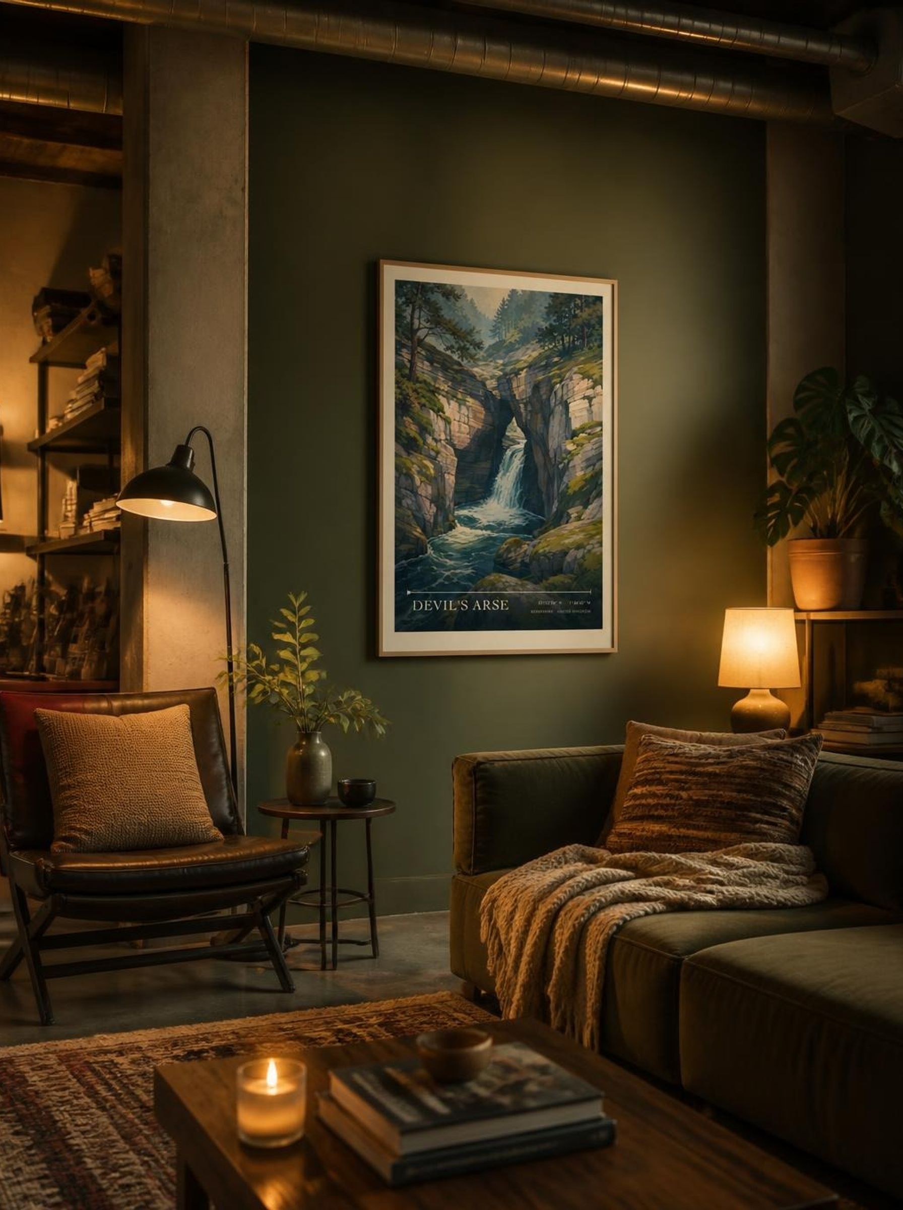 Devil's Arse Derbyshire United Kingdom Travel Poster - Lifestyle