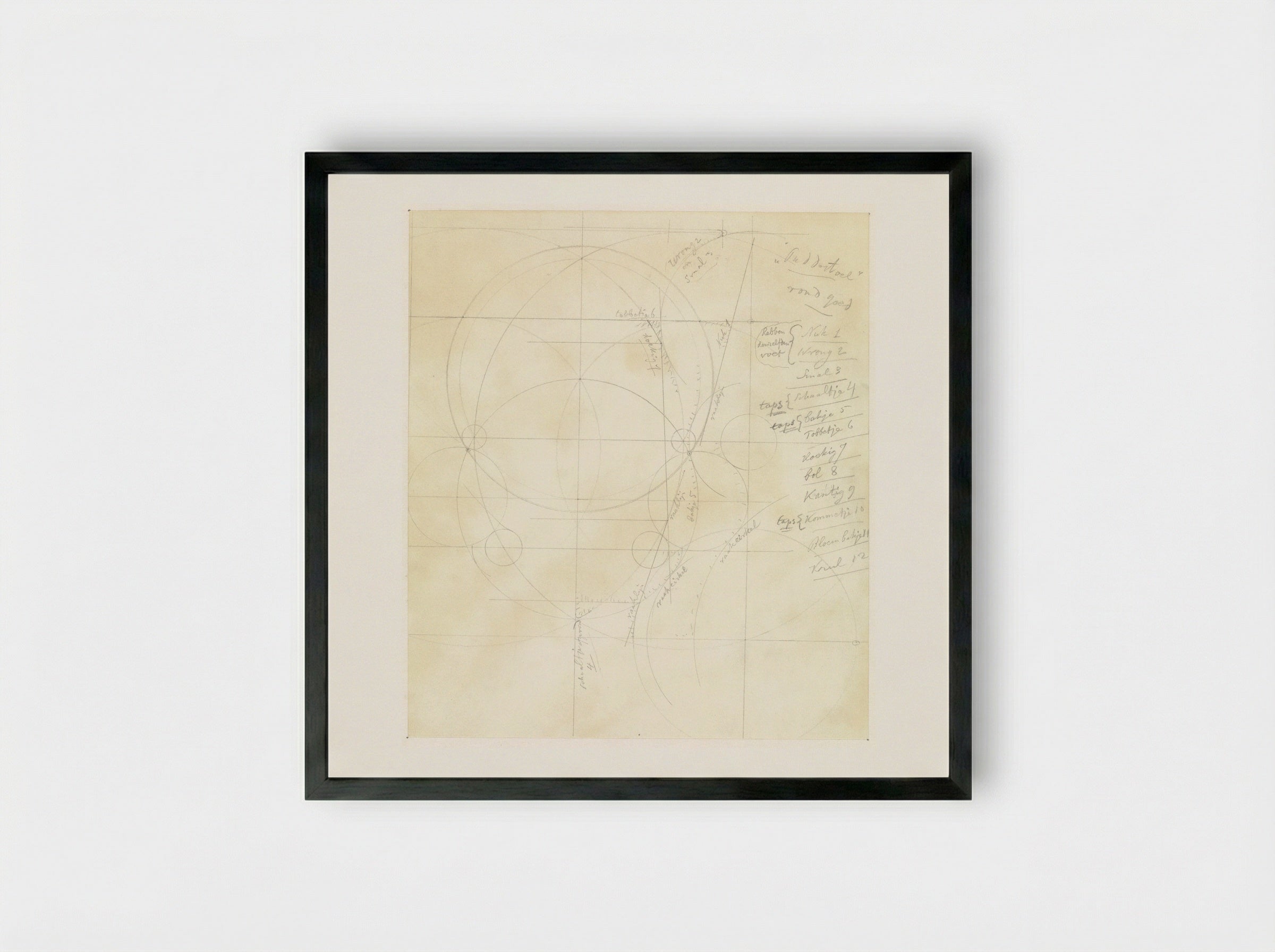 Diagram met cirkels (Design Study) - Theo Colenbrander - Framed Print Black