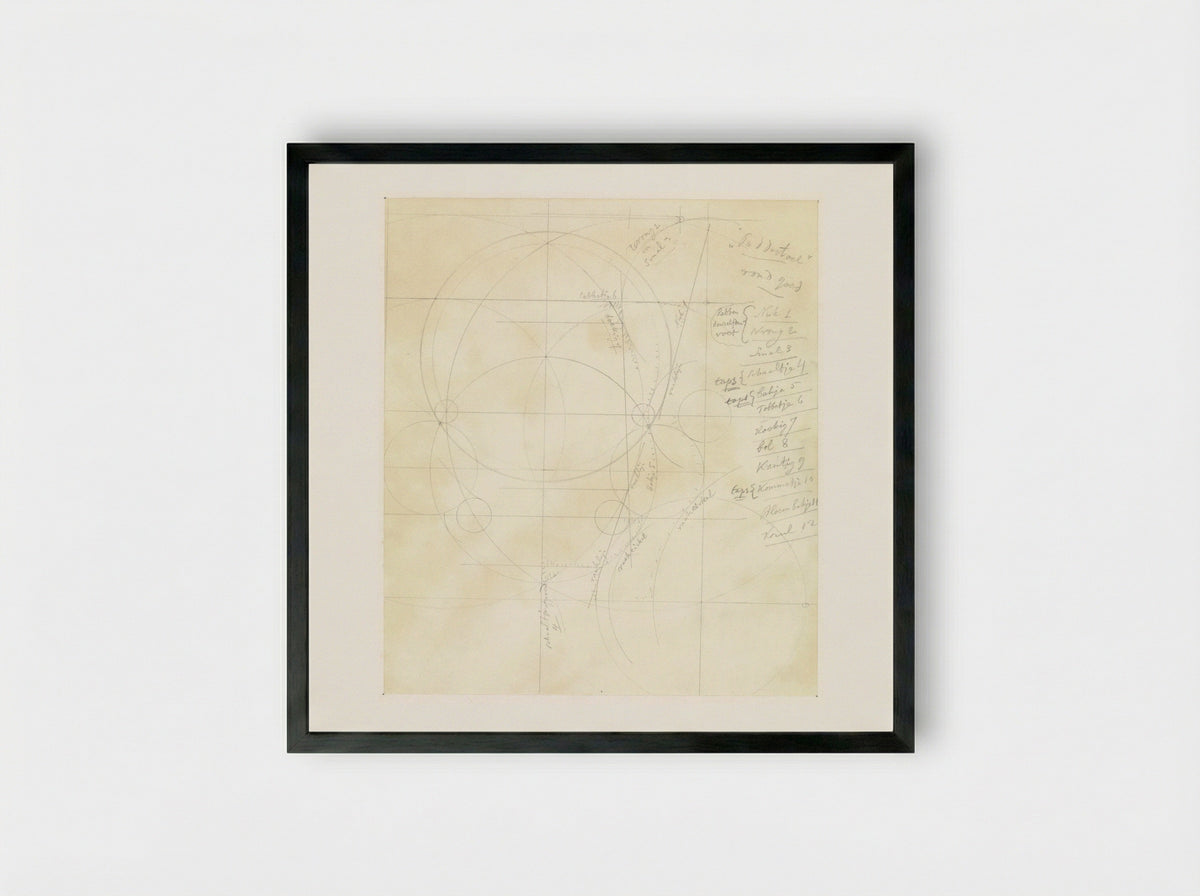 Diagram met cirkels (Design Study) - Theo Colenbrander - Framed Print Black