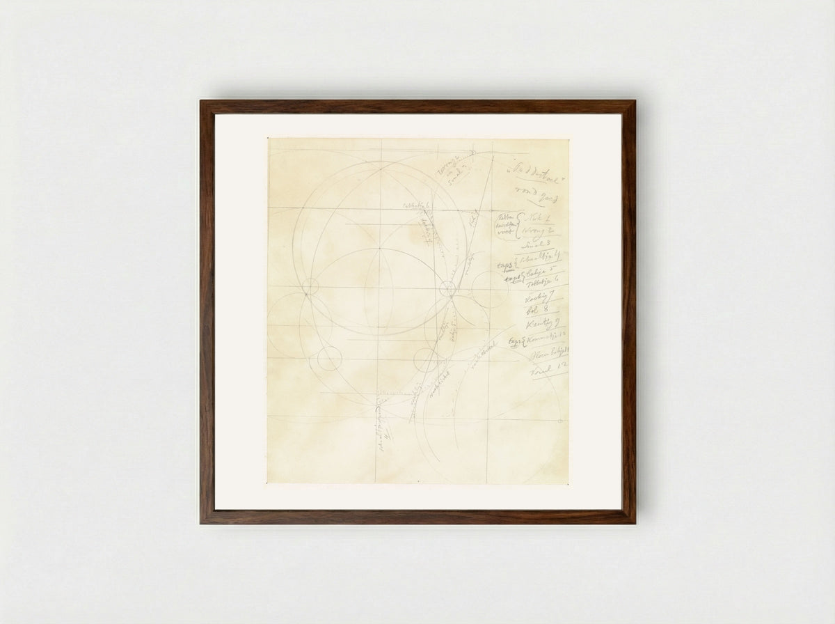 Diagram met cirkels (Design Study) - Theo Colenbrander - Framed Print Dark Wood