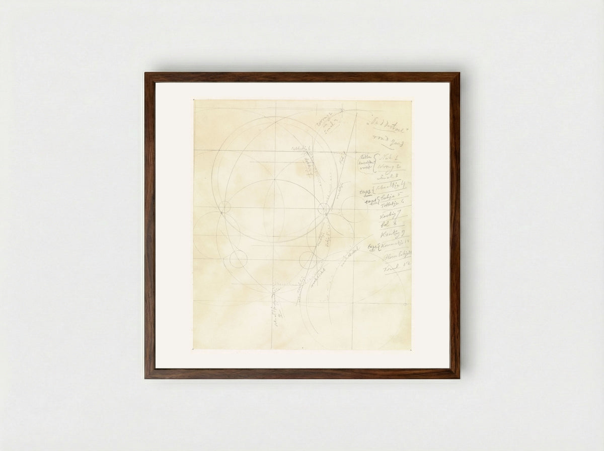 Diagram met cirkels (Design Study) - Theo Colenbrander - Framed Print Dark Wood