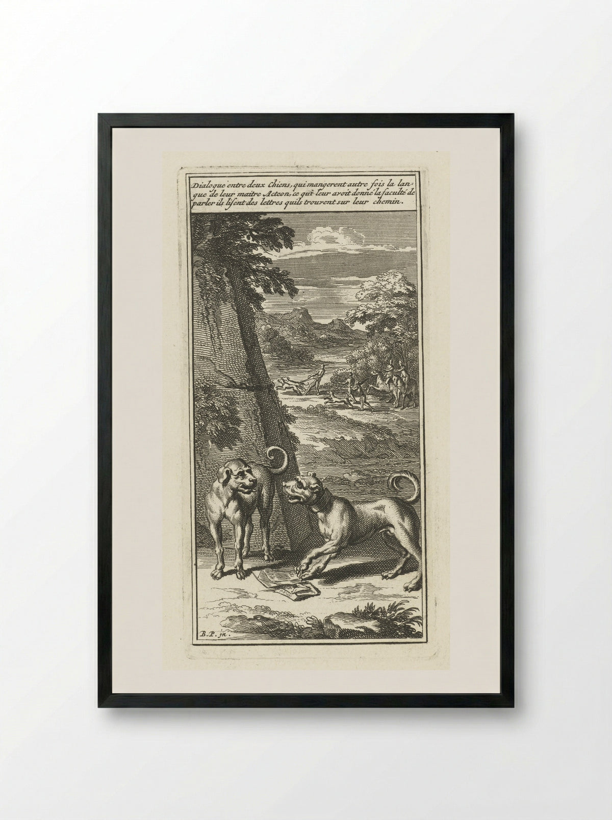 Dialoog tussen twee honden - Andries van Buysen (Sr.) - Framed Print Black
