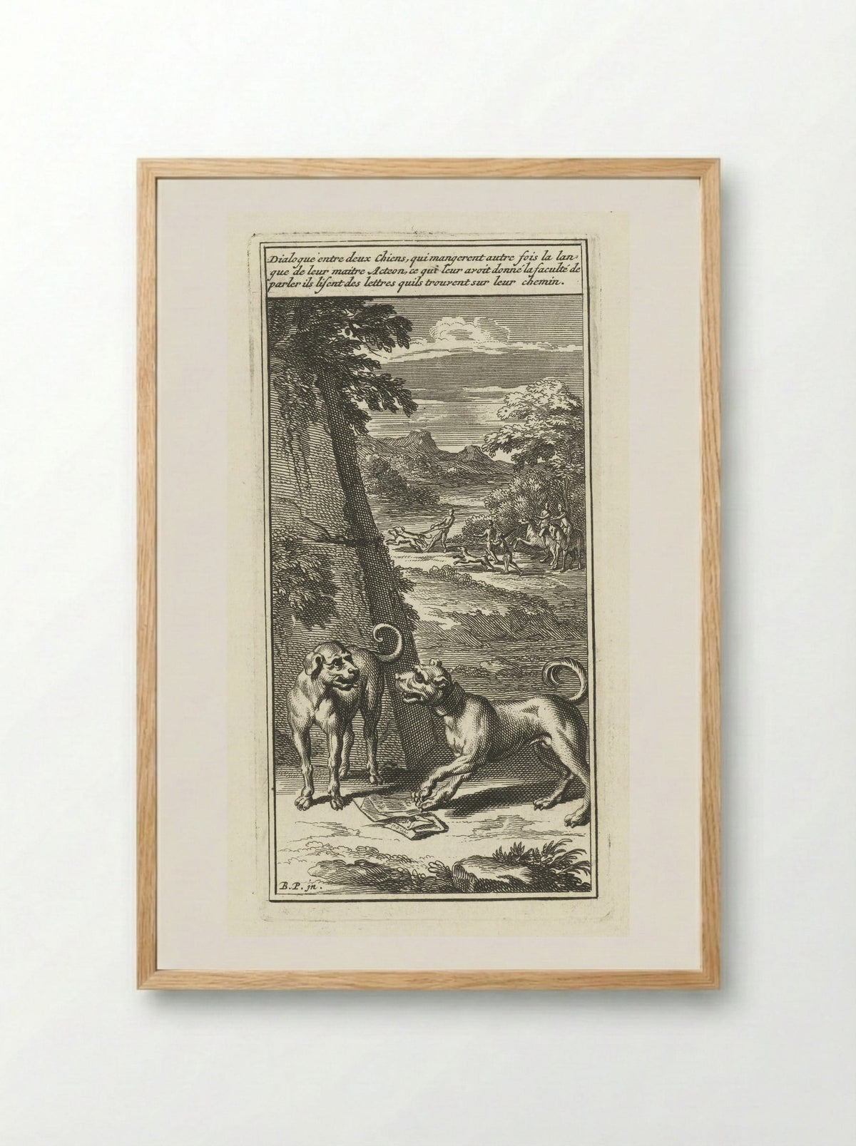 Dialoog tussen twee honden - Andries van Buysen (Sr.) - Framed Print Wood